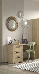 SAM Schreibtisch 140 x 65 cm, mit 2 Schubladen, Ausf. Eiche Melamin Dekor 