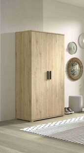 SAM Kleiderschrank 2-trg., Ausf. Eiche Melamin Dekor 