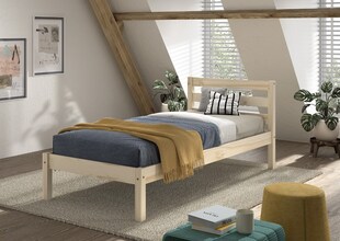 Einzelbett Pino mit Liegefläche 90x200 cm- Natur lackiert 