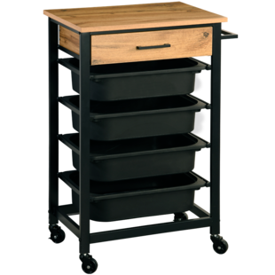 Küchenwagen, mit 4 Kunststoffbehältern 