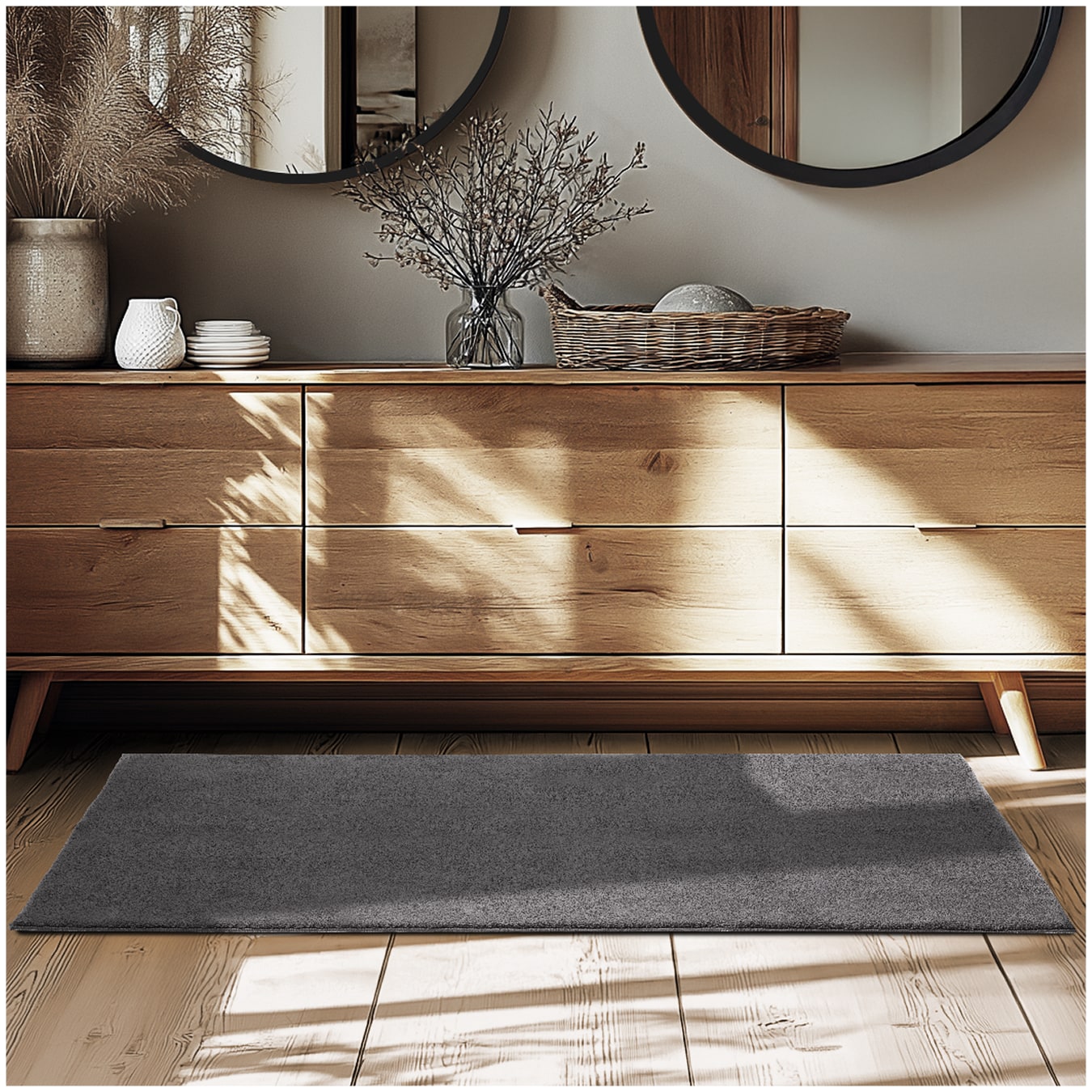tectake&reg; Kurzflorteppich, verschiedene Gr&ouml;&szlig;en und Farben, allergikerfreundlich, rutschfeste Unterseite 
