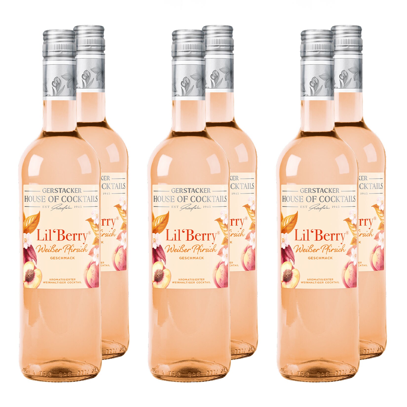 Gerstacker Lil’ Berry Weißer Pfirsich 5,1 % vol 6 x 0,75 Liter