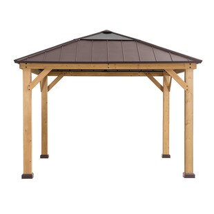 Sunjoy Zedernholz Gazebo PIRIN - 336cm x 336cm, braun 
