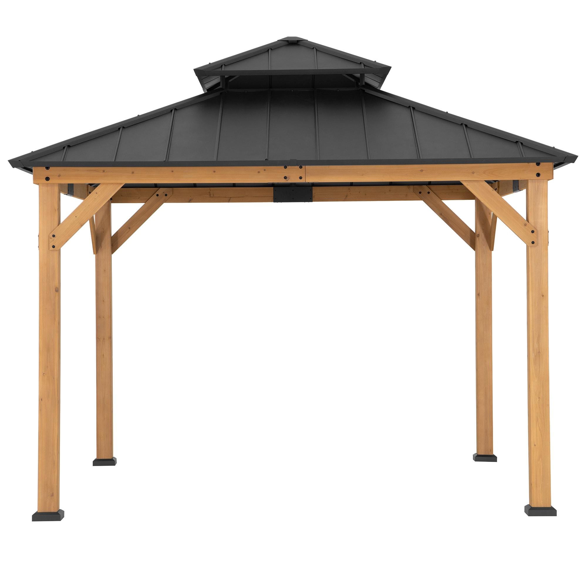 Sunjoy Pavillon Zedernholz Gazebo KAPS - 330cm x 330cm, anthrazit 