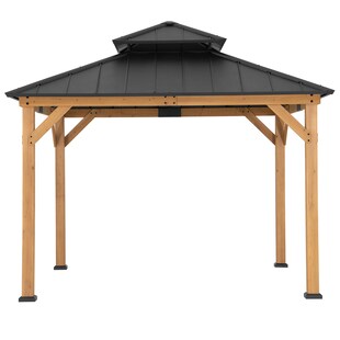 Sunjoy Pavillon Zedernholz Gazebo KAPS - 330cm x 330cm, anthrazit 