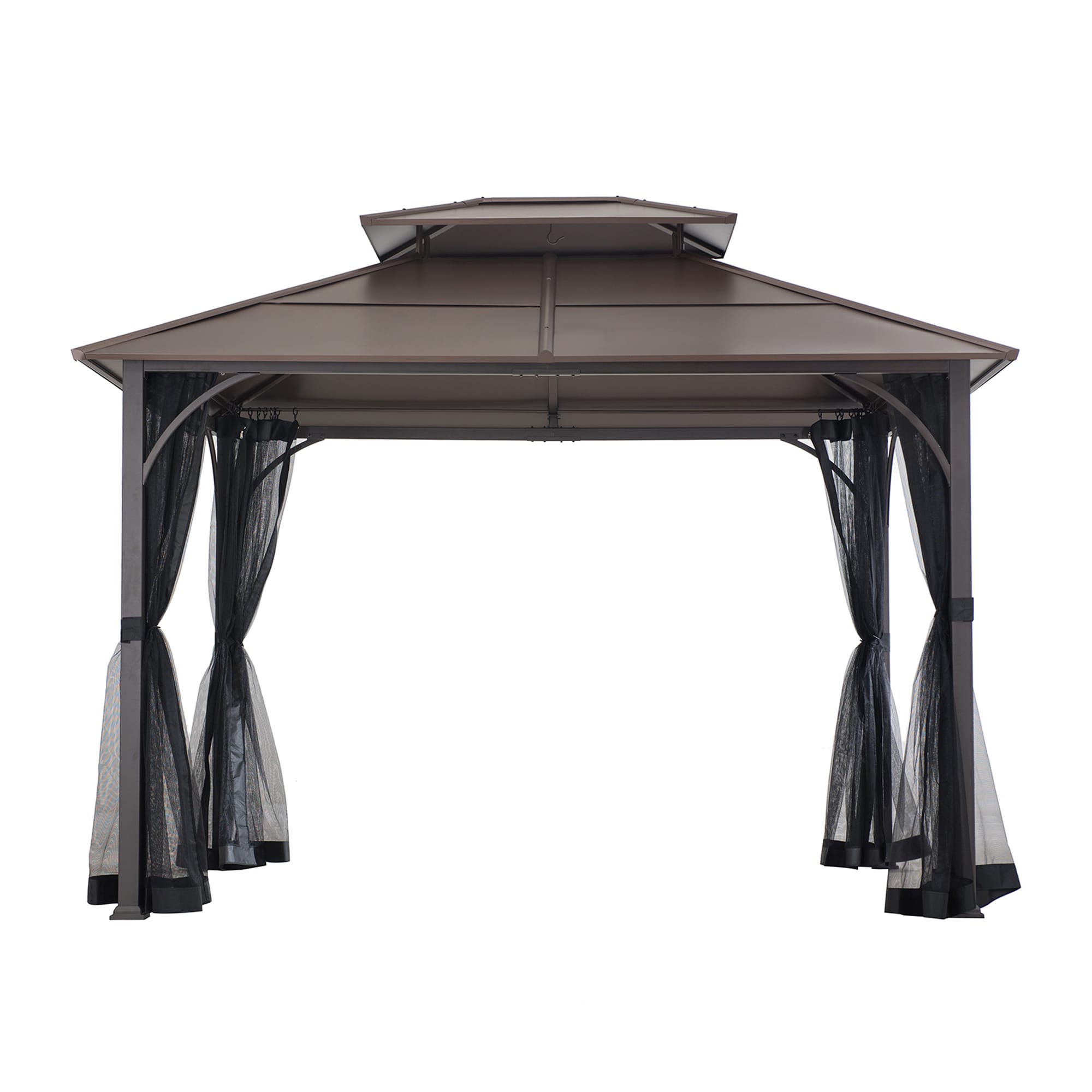 Sunjoy Pavillon Stahl Gazebo KALDI - 307cm x 366cm, braun 