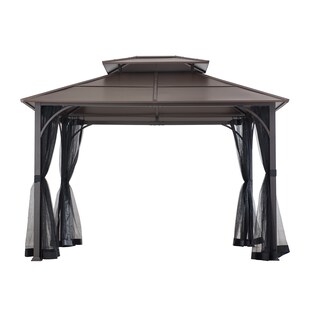Sunjoy Pavillon Stahl Gazebo KALDI - 307cm x 366cm, braun 