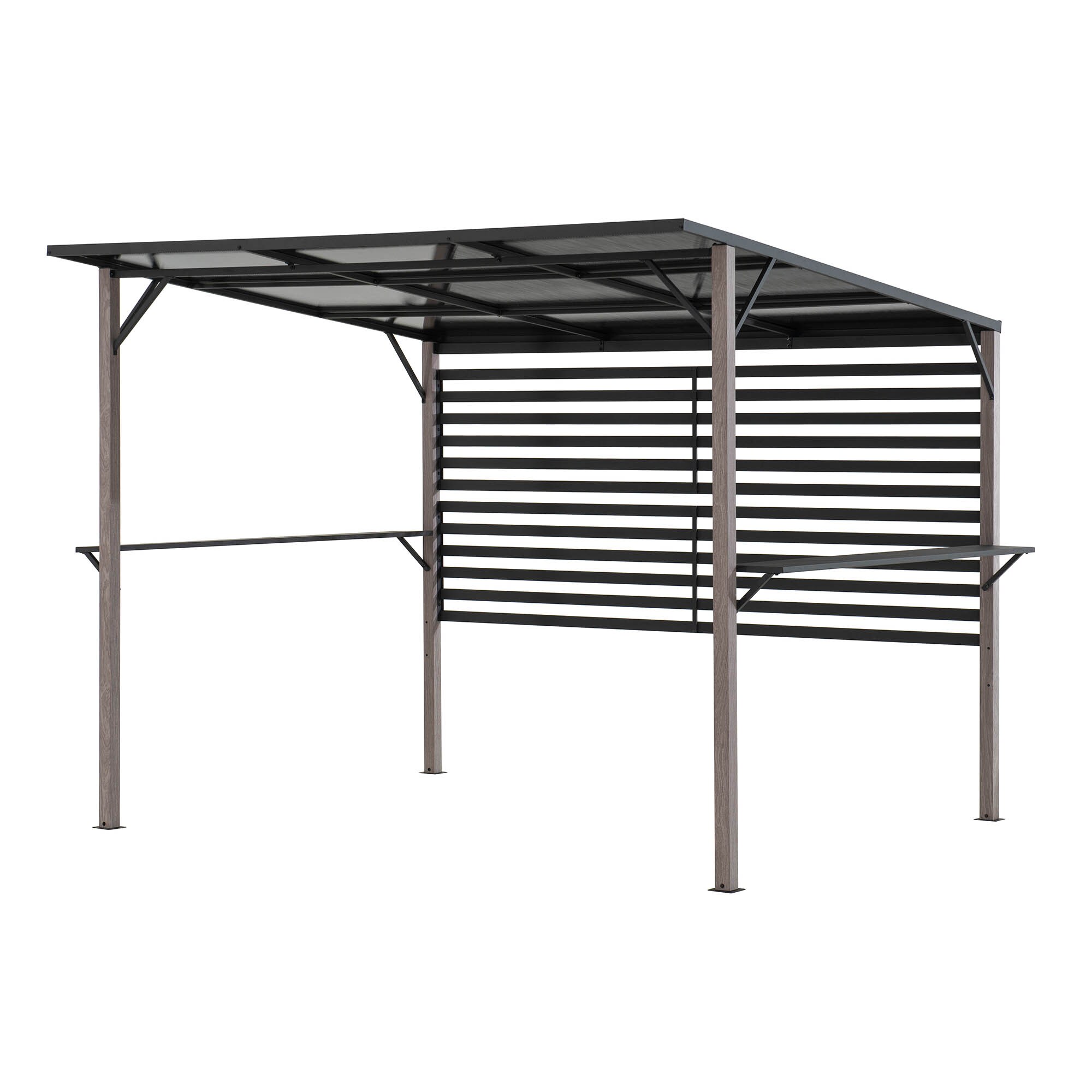 Sunjoy Stahl Whirlpool Pergola DENALI - 252cm x 282cm, grau 
