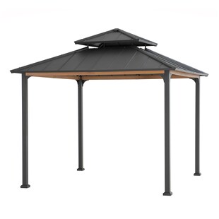 Sunjoy Stahl Pavillon Gazebo Pasu - 300cm x 300cm, anthrazit 