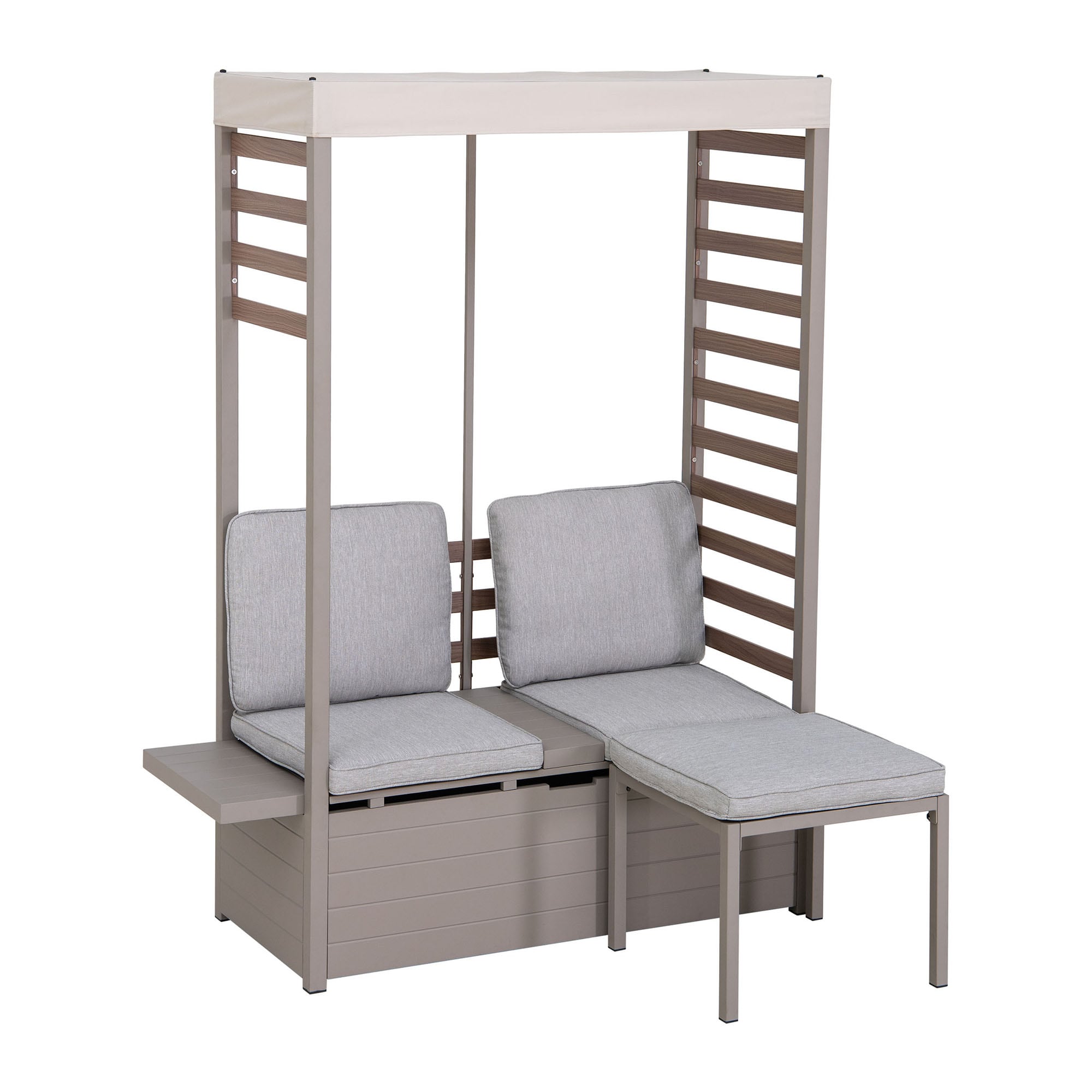 Sunjoy Stahl Gartensofa FARO - 142cm x 128cm, grau 