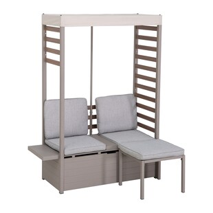 Sunjoy Stahl Gartensofa FARO - 142cm x 128cm, grau 