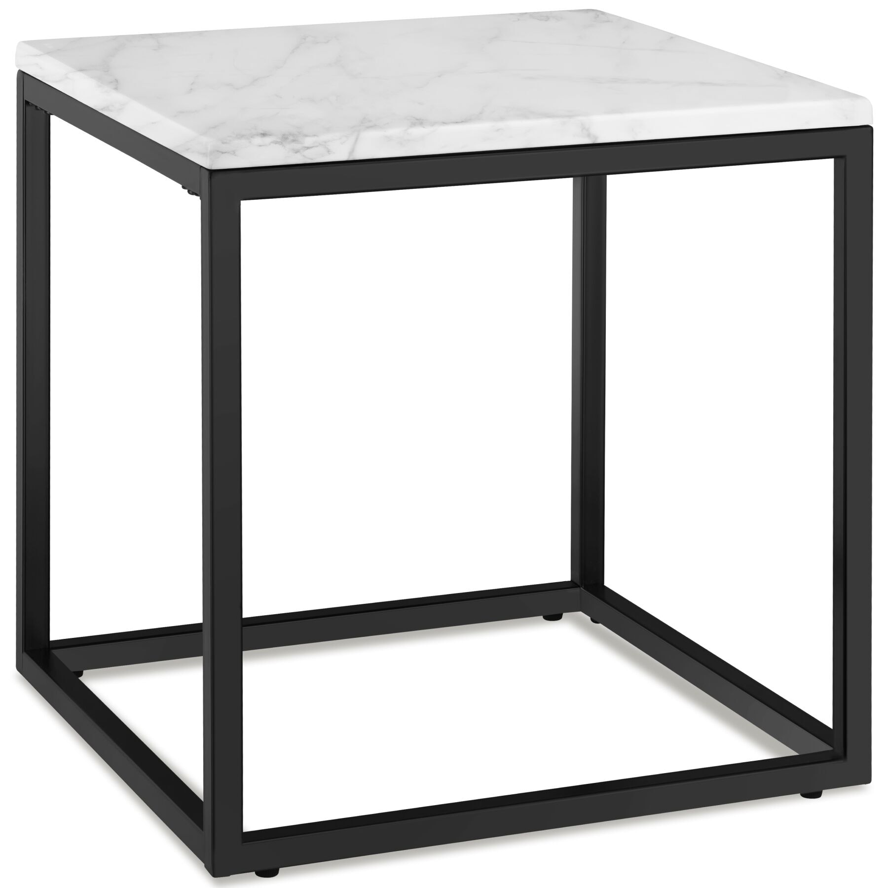 tectake&reg; Beistelltisch, quadratisch, solides Stahlgestell, mit h&ouml;henverstellbaren Kunststofff&uuml;&szlig;en 