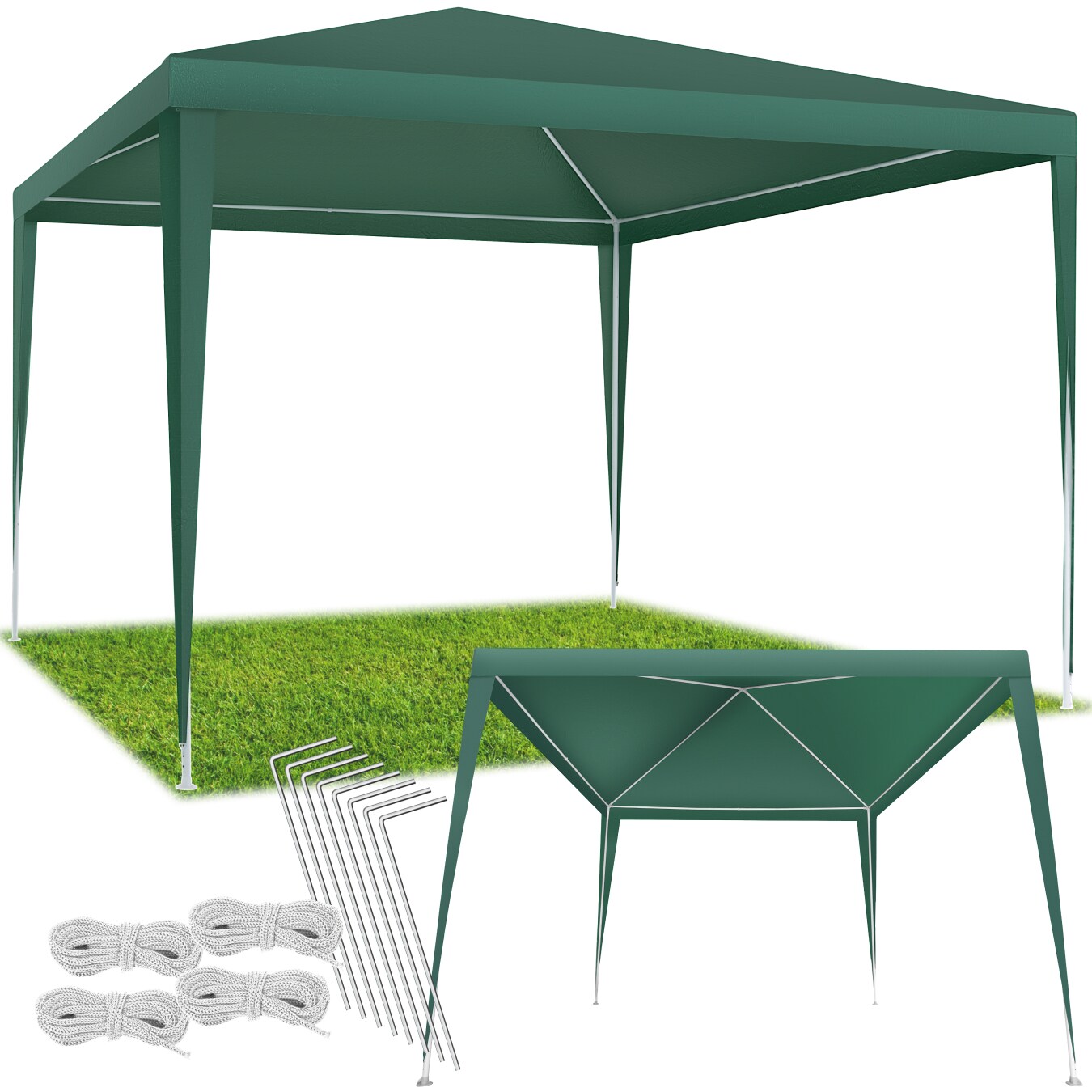 tectake&reg; Pavillon, 3 x 3 m, mit UV-Schutz, wasserdicht 