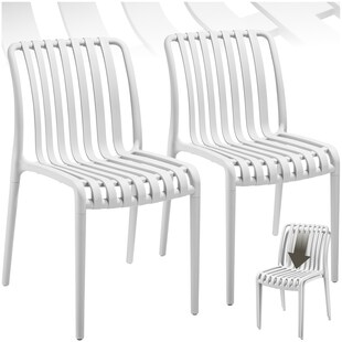 tectake® Gartenstühle, wetterfest und UV-beständig, rutschfeste Gummischoner, 47 x 58 x 80,5 cm, Belastbarkeit 110 kg 