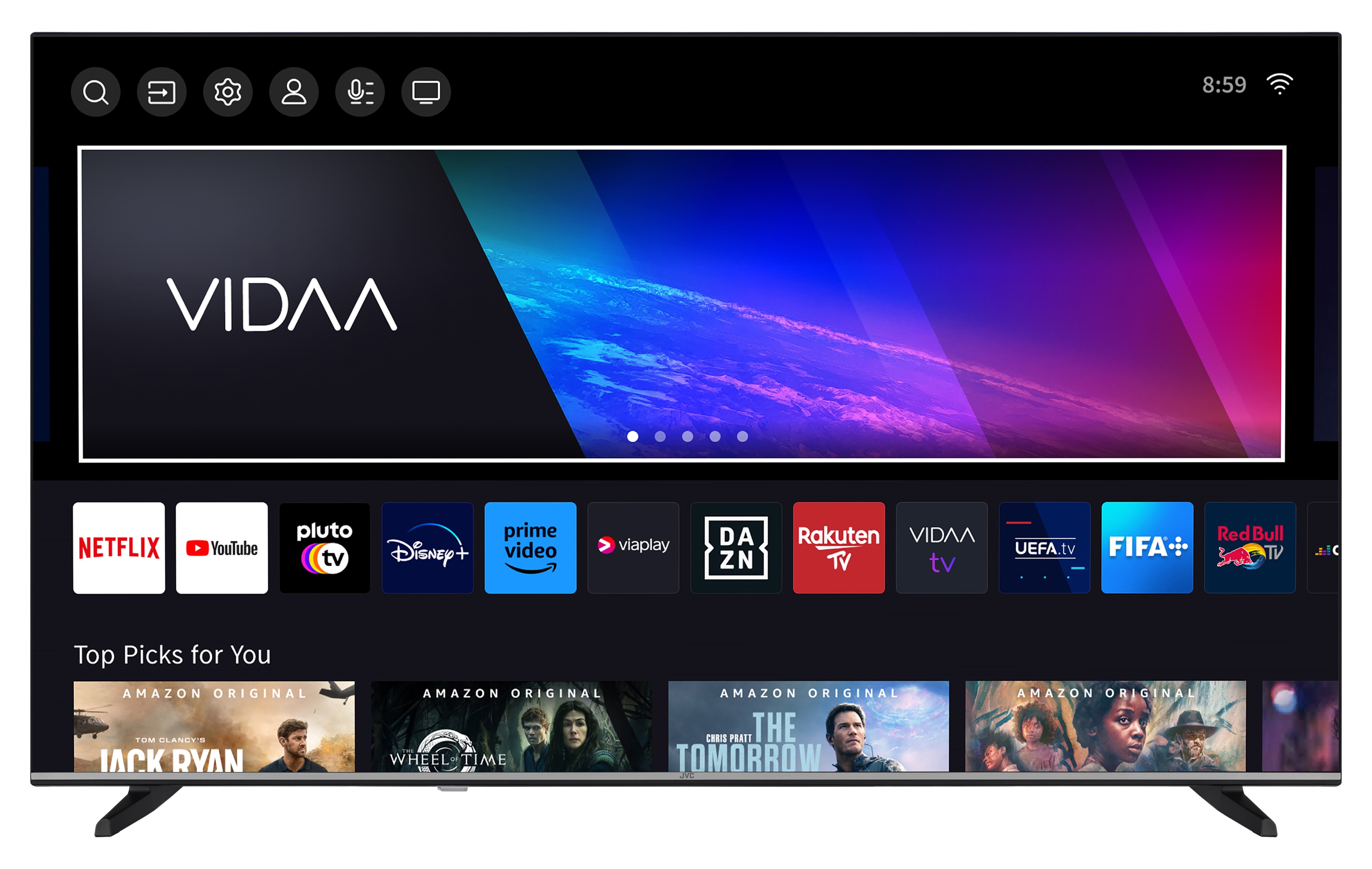 JVC Fernseher 43 Zoll Smart TV VIDAA LT-43VD3555 4K Fernseher UHD, HDR Dolby Vision und Triple-Tuner 