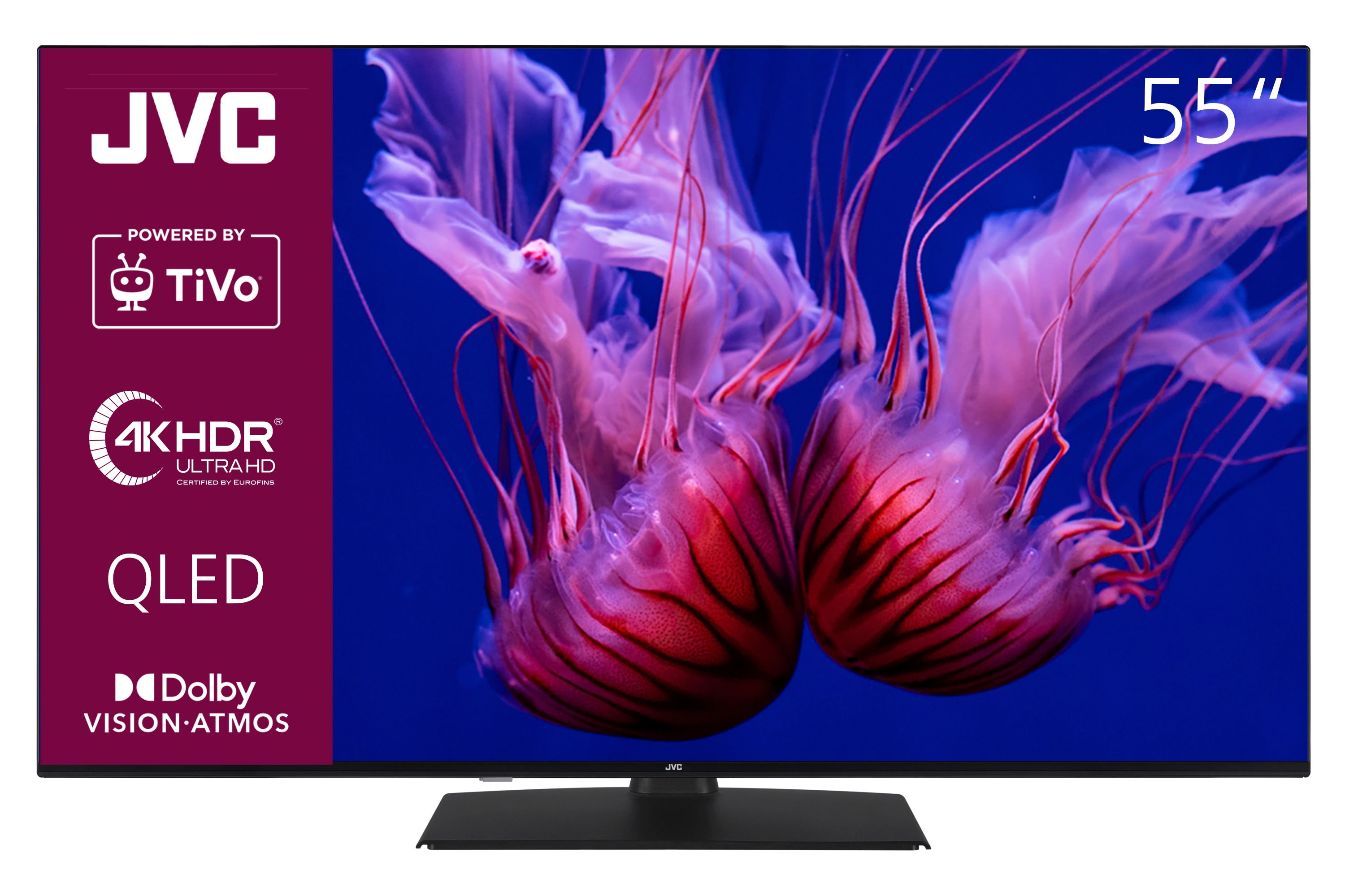 JVC LT-55VUQ3455 QLED Fernseher 55 Zoll Smart TV 4K UHD HDR Dolby Vision Atmos 6 Monate HD+ (2026)