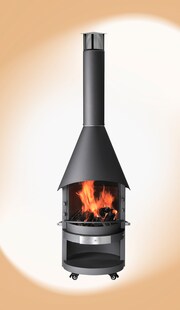asado® Gartenkamin Fuego EL 70cm Ø Edelstahl schwarz lackiert 