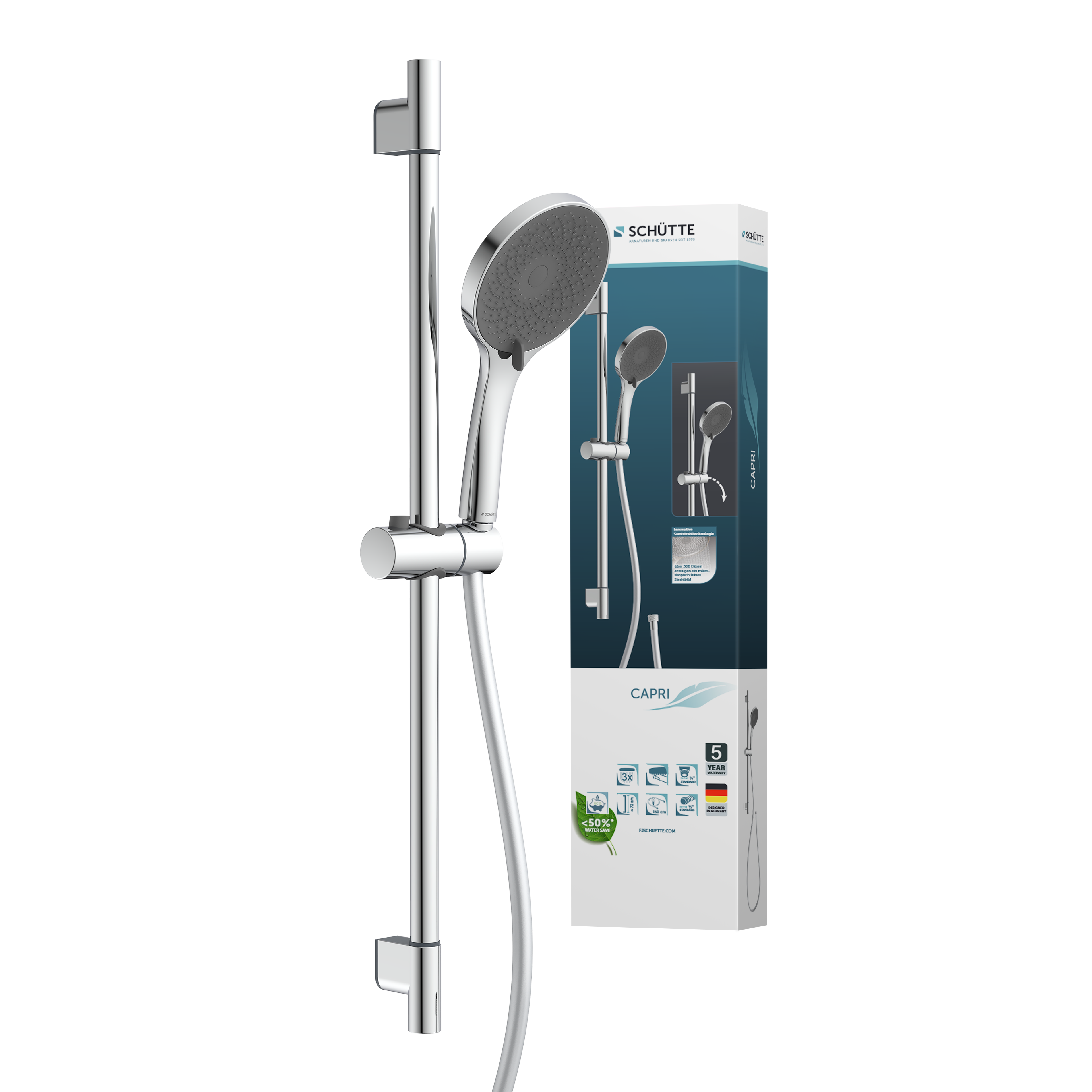 CAPRI Stangenbrause-Set, Chrom 