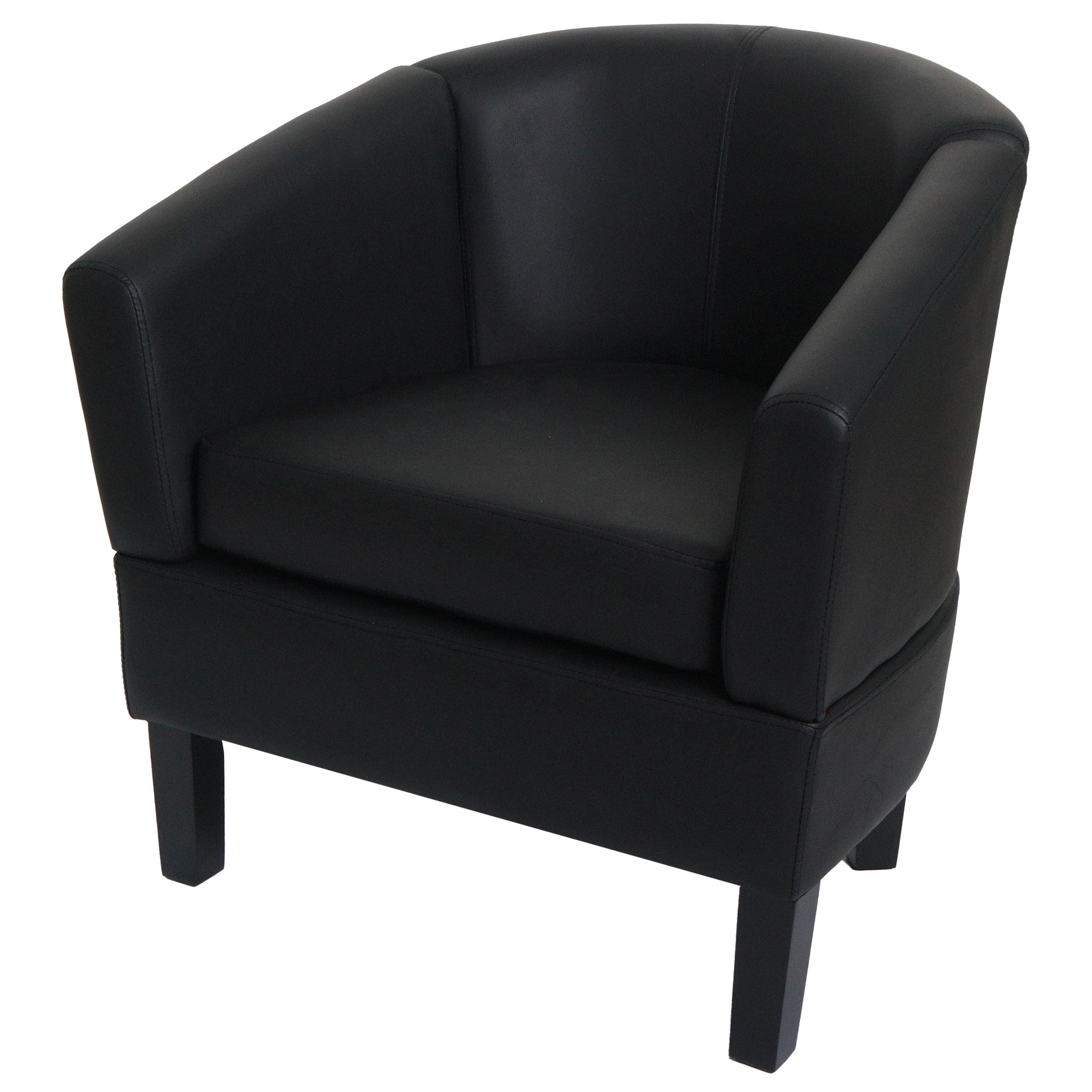 Lounge-Sessel MCW-O17, Sessel Clubsessel Cocktailsessel, MVG-zertifiziert Kunstleder ~ schwarz 
