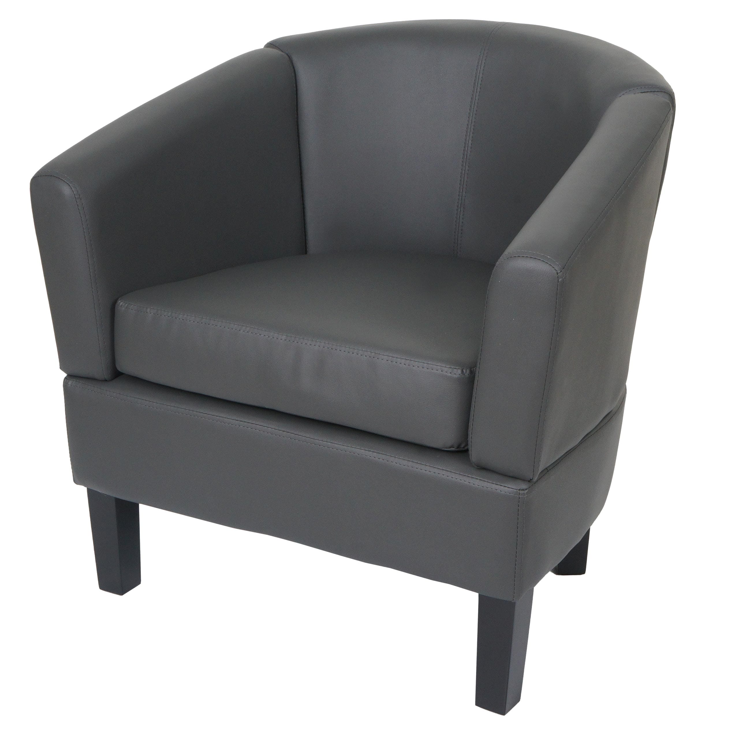 Lounge-Sessel MCW-O17, Sessel Clubsessel Cocktailsessel, MVG-zertifiziert Kunstleder ~ grau 