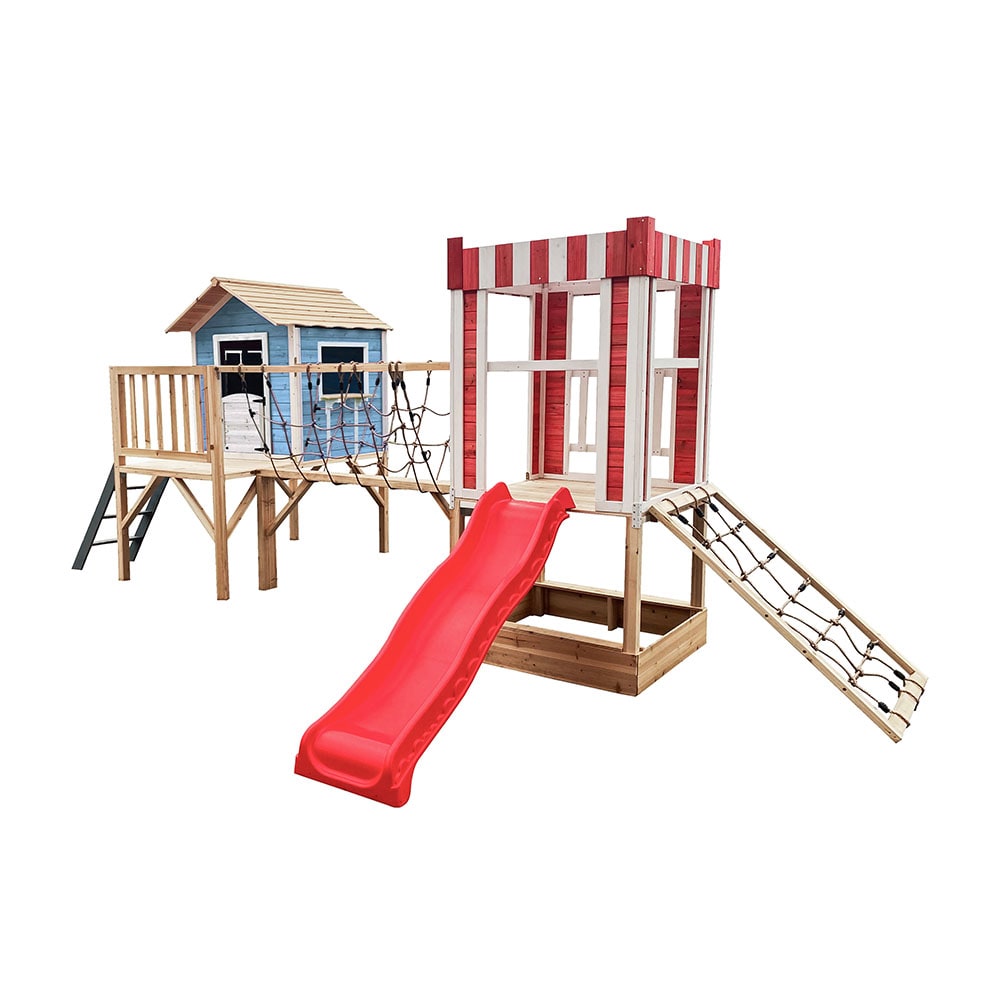 Home Deluxe Spielpark inkl. Rutsche WUNTERLAND Blau - 555 x 340 cm 