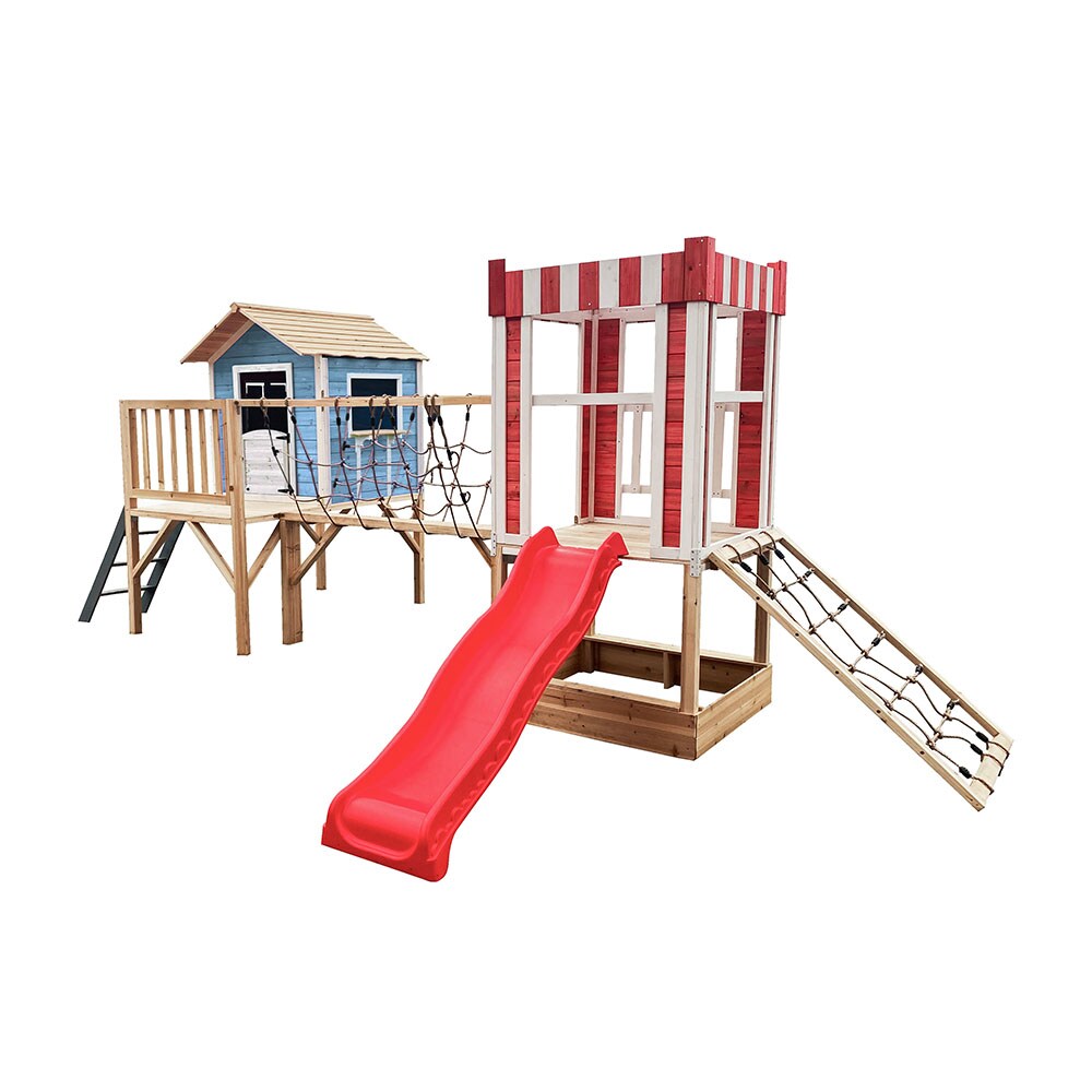 Spielpark inkl. Rutsche WUNTERLAND Blau - 555 x 340 cm