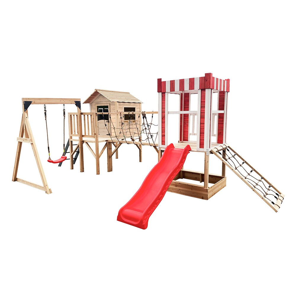 Spielpark inkl. Schaukel und Rutsche WUNDERLAND Natur - 555 x 340 cm