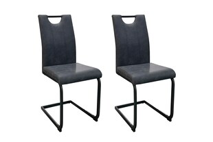 byLIVING Esszimmerstuhl BANFF, 2-er Set, Bezug anthrazit, Gestell Metall schwarz 