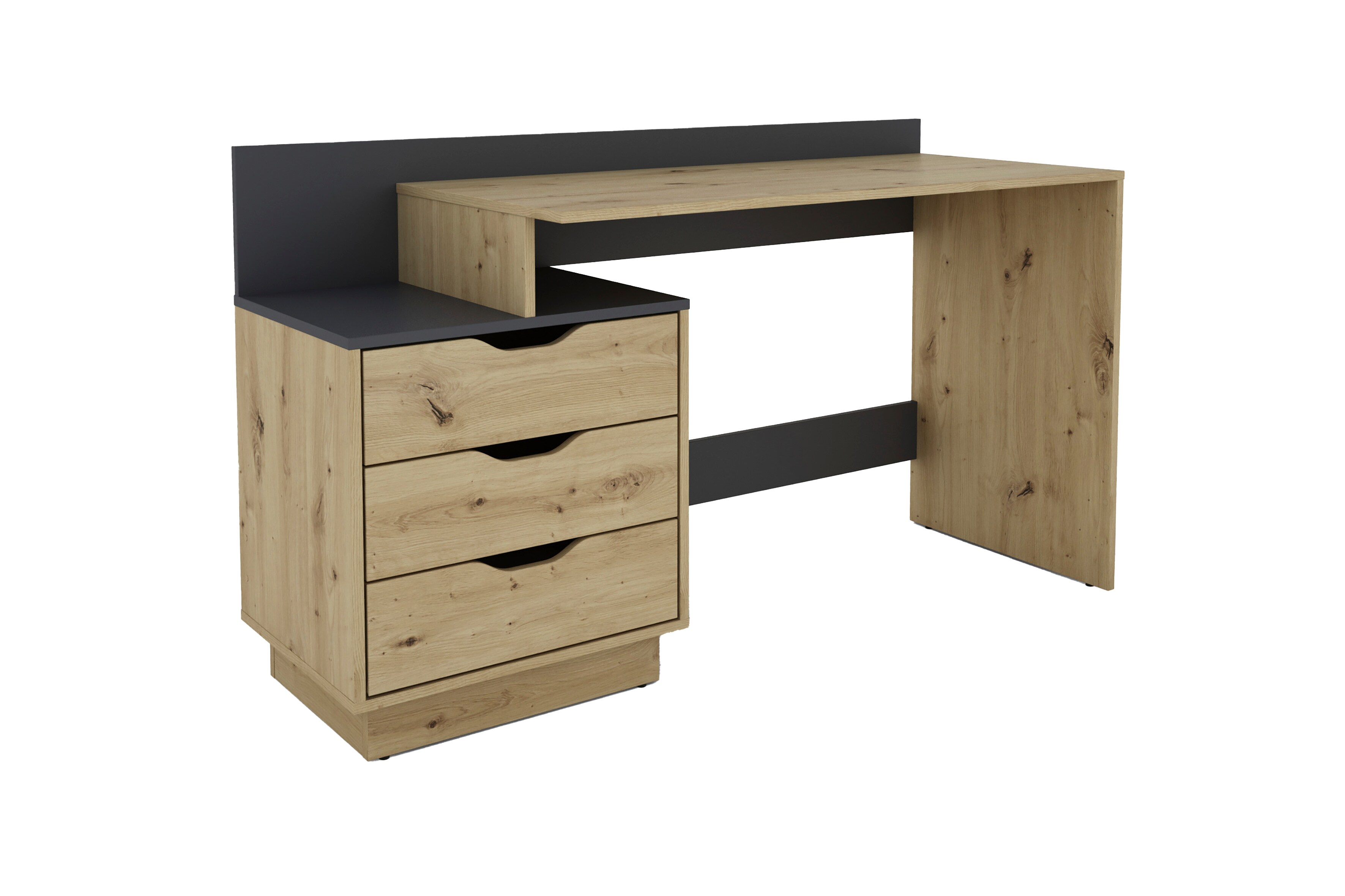 byLIVING Schreibtisch BELFAST, Breite 138 cm, Artisan Eiche/anthrazit 