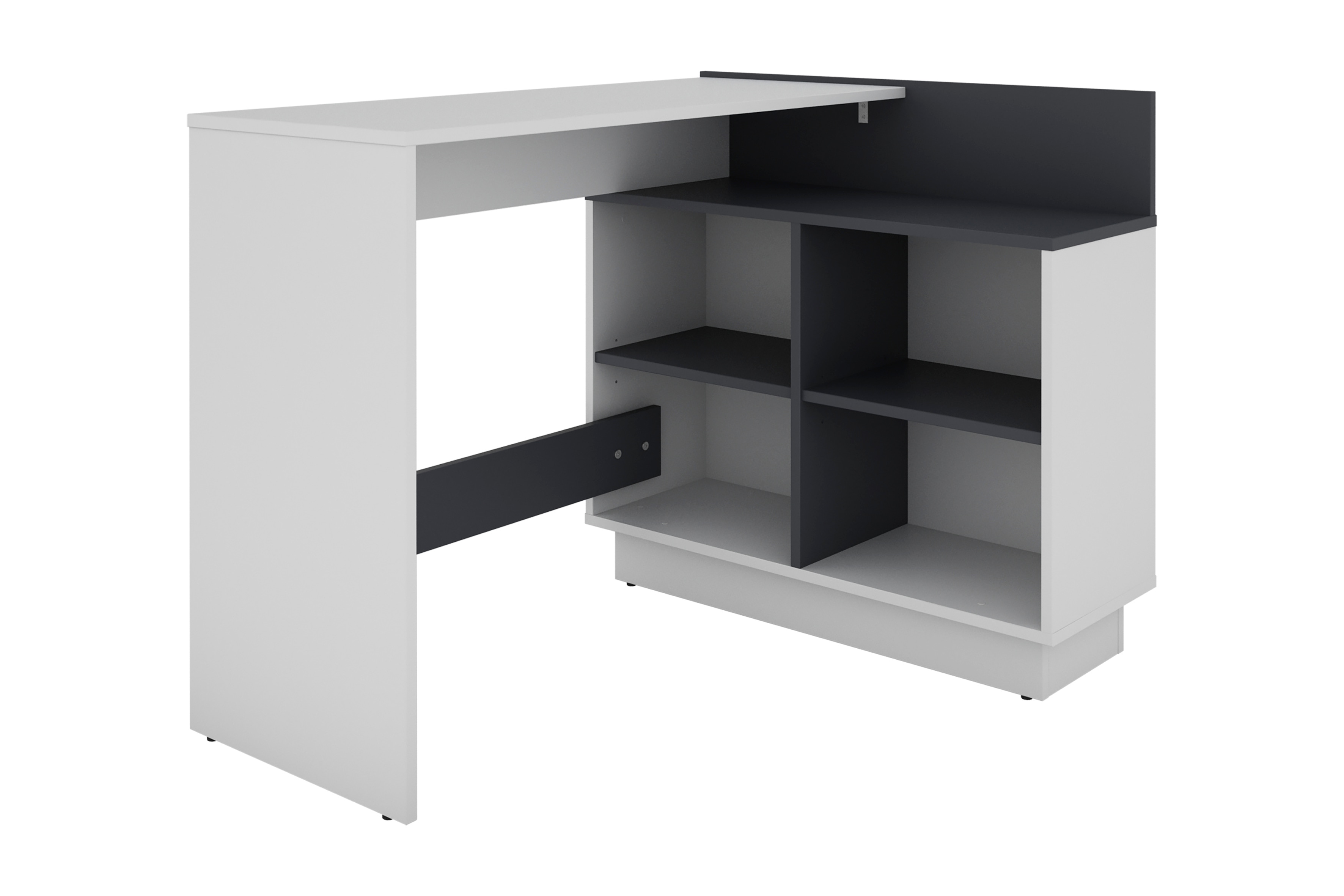 byLIVING Schreibtisch BERNI, 102 cm, wei&szlig;/graphit, links u. rechts montierbar 