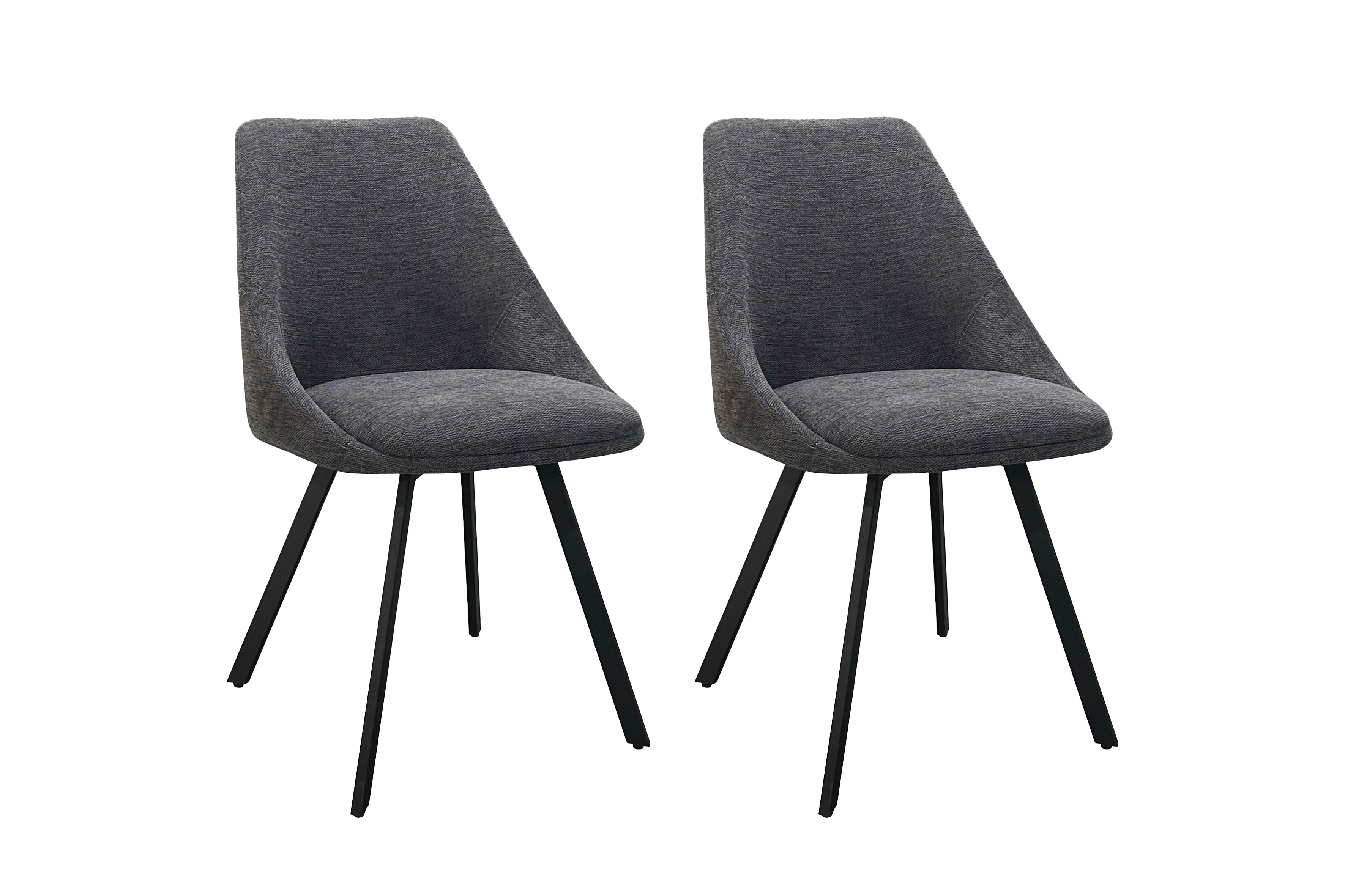 byLIVING Esszimmerstuhl JASPER, 2-er Set, Webstoff anthrazit, Gestell schwarz 