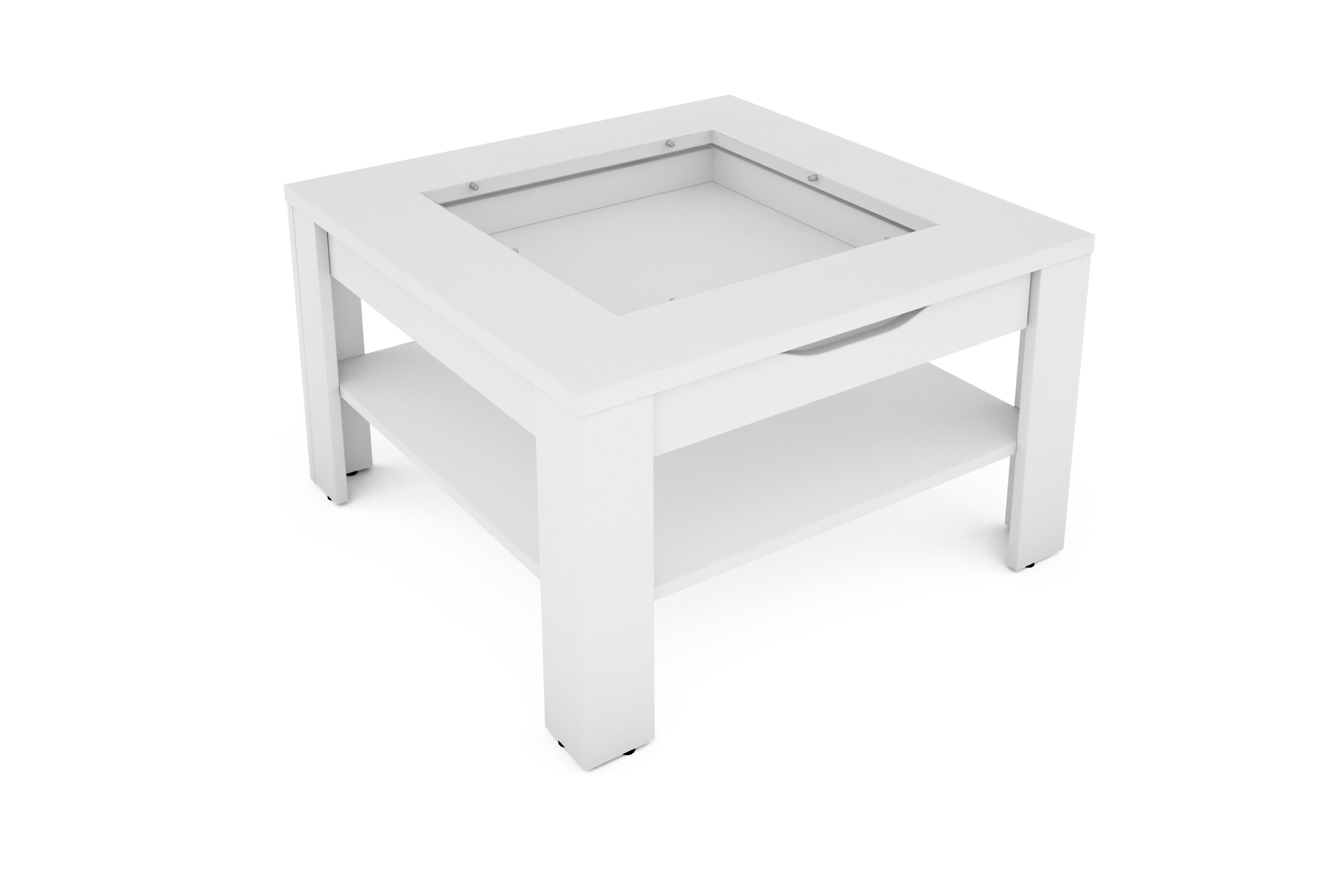 byLIVING Couchtisch RALPH, Breite 67 cm, wei&szlig;, Schubkasten und Glaseinlage 