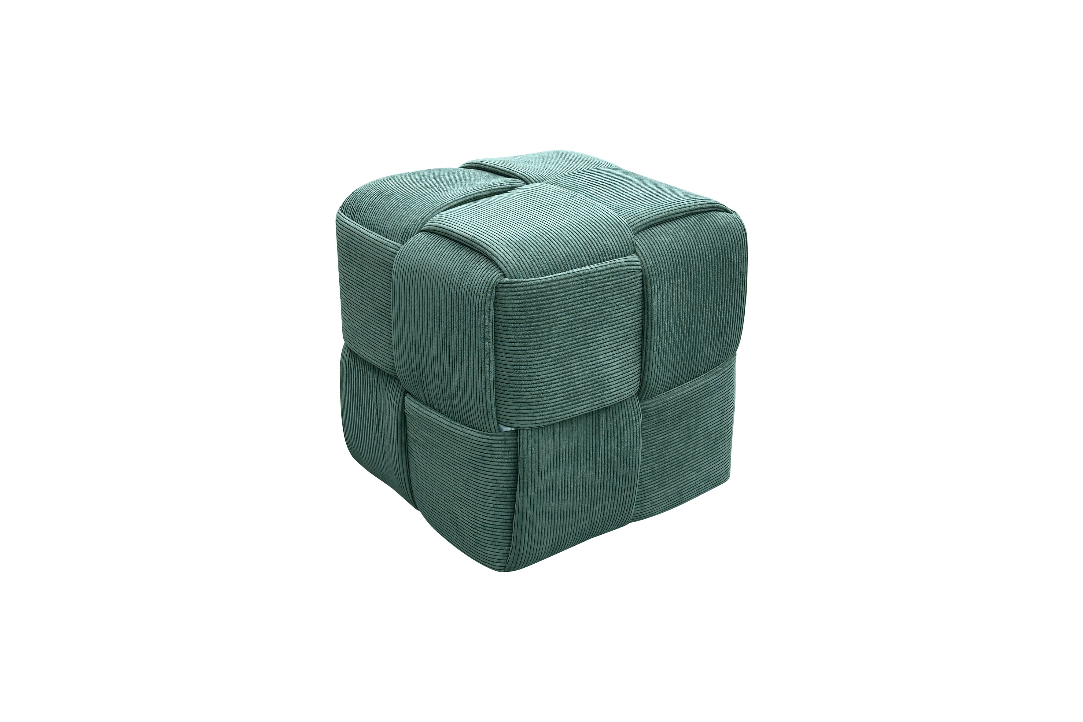 byLIVING Pouf URBAN, Cordbezug dunkelgr&uuml;n, Vollpolster, B 40, H 40, T 40 cm 
