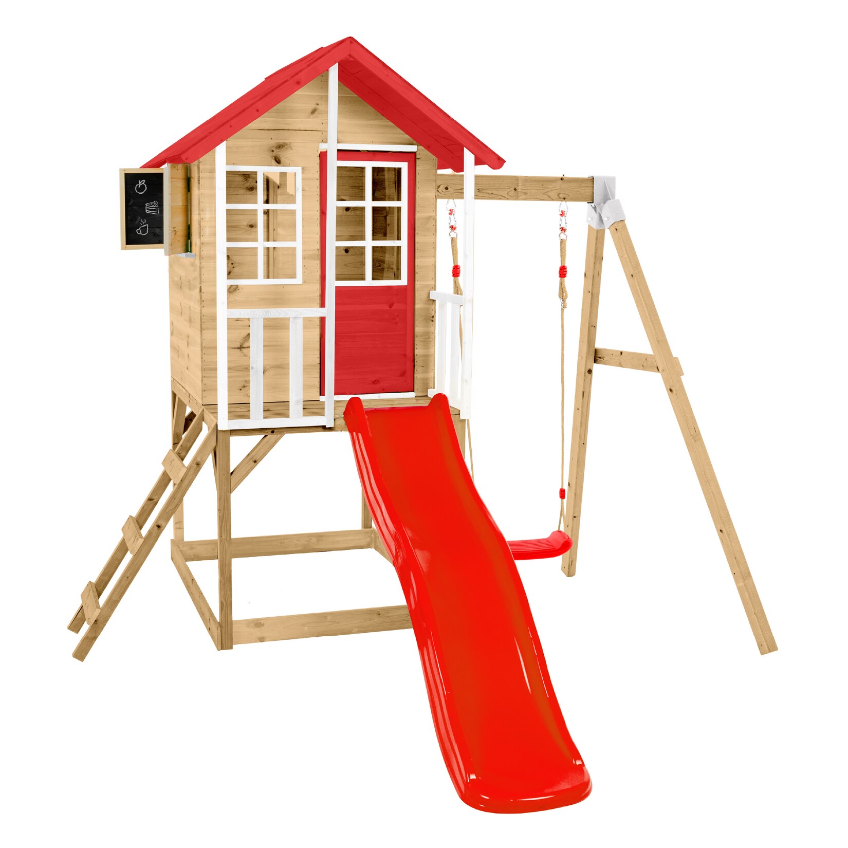 Zwerkules Spielhaus Lolla 2   inkl. Rutsche & Schaukel   352x280x224cm