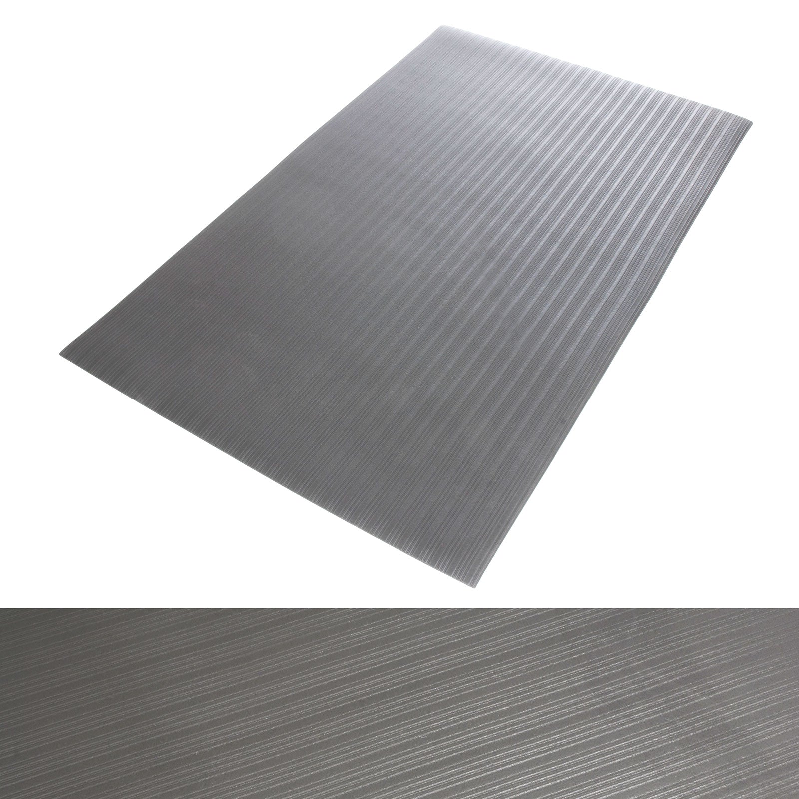 etm Anti-Erm&uuml;dungsmatte Softer-Work-Mat | Gerippt | Grau 