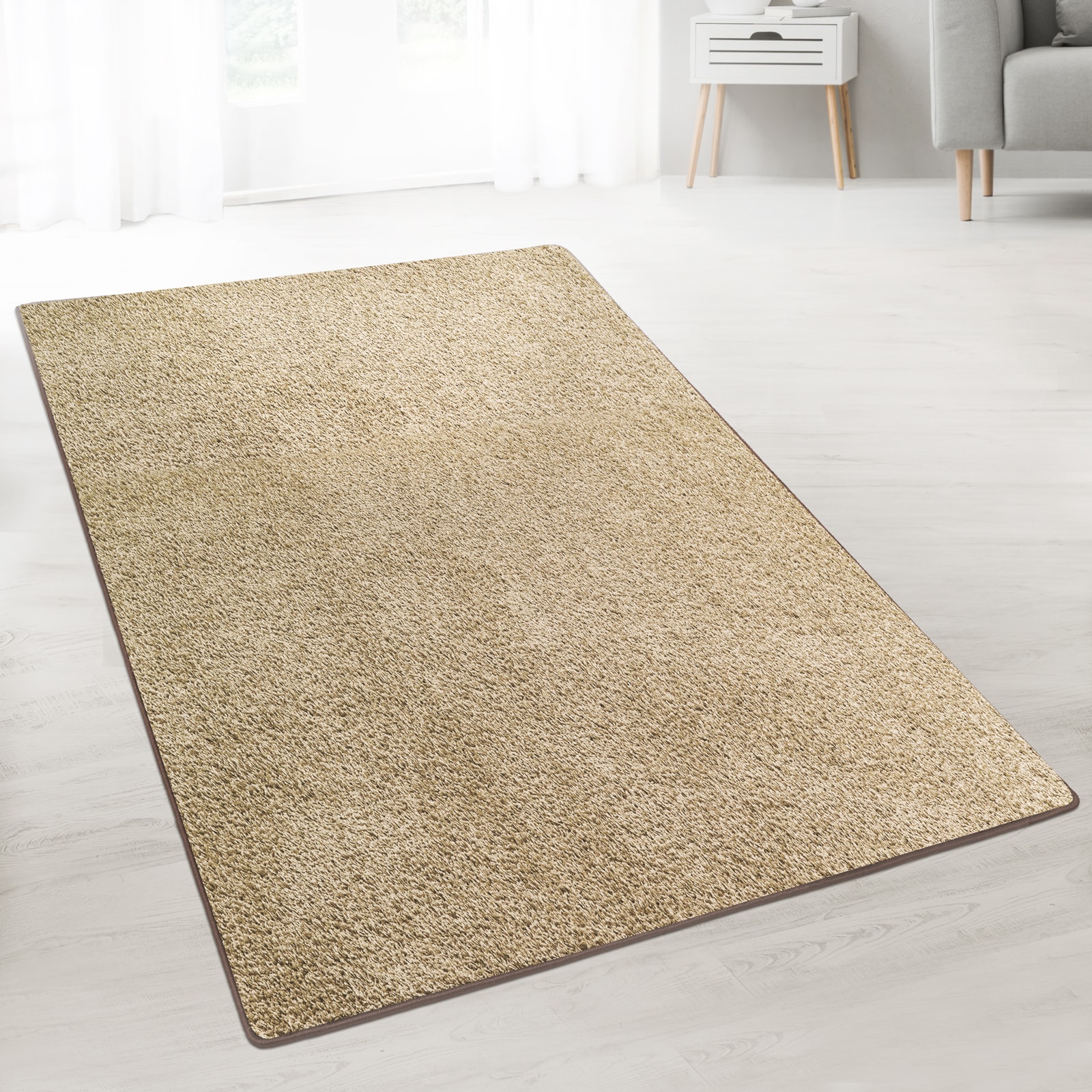 Karat homeliving Shaggy-Teppich auf Ma&szlig; | Barcelona | Beige 70 
