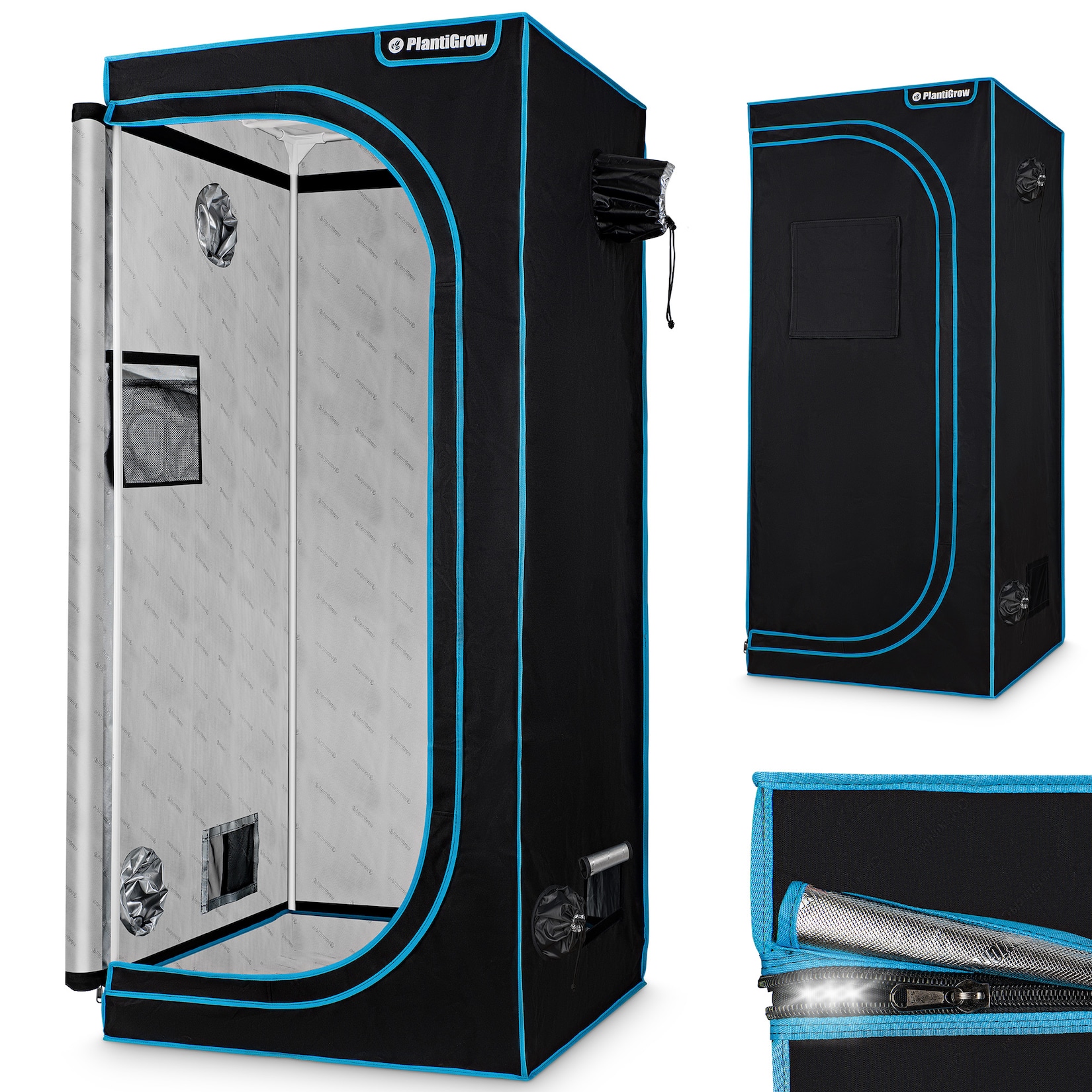 PlantiGrow - Growbox - Indoor Gewächshaus, Anzuchtzelt, Zuchtzelt, Anbauzelt - 60x60x180