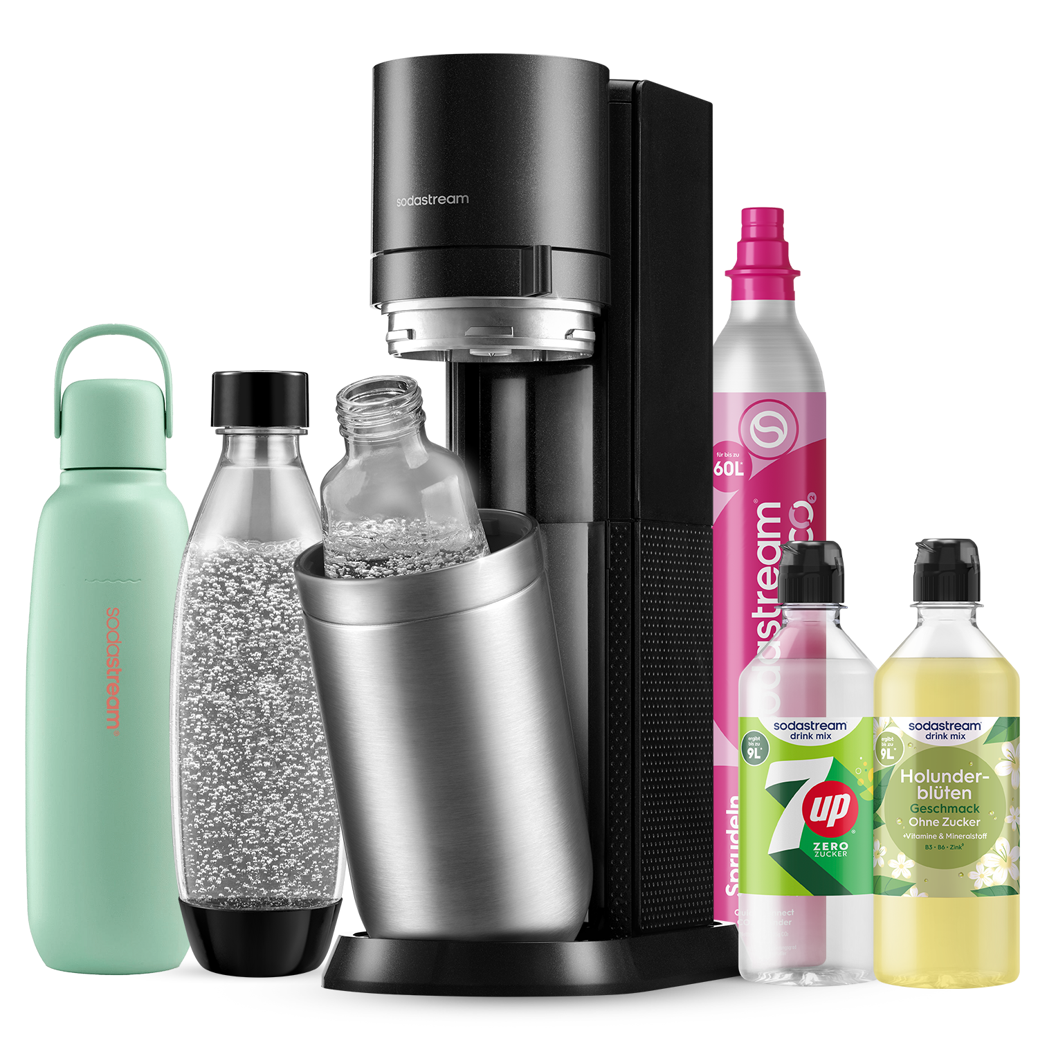 DUO Titan Wassersprudler Bundle Titan (Mint) Allround + Sirup