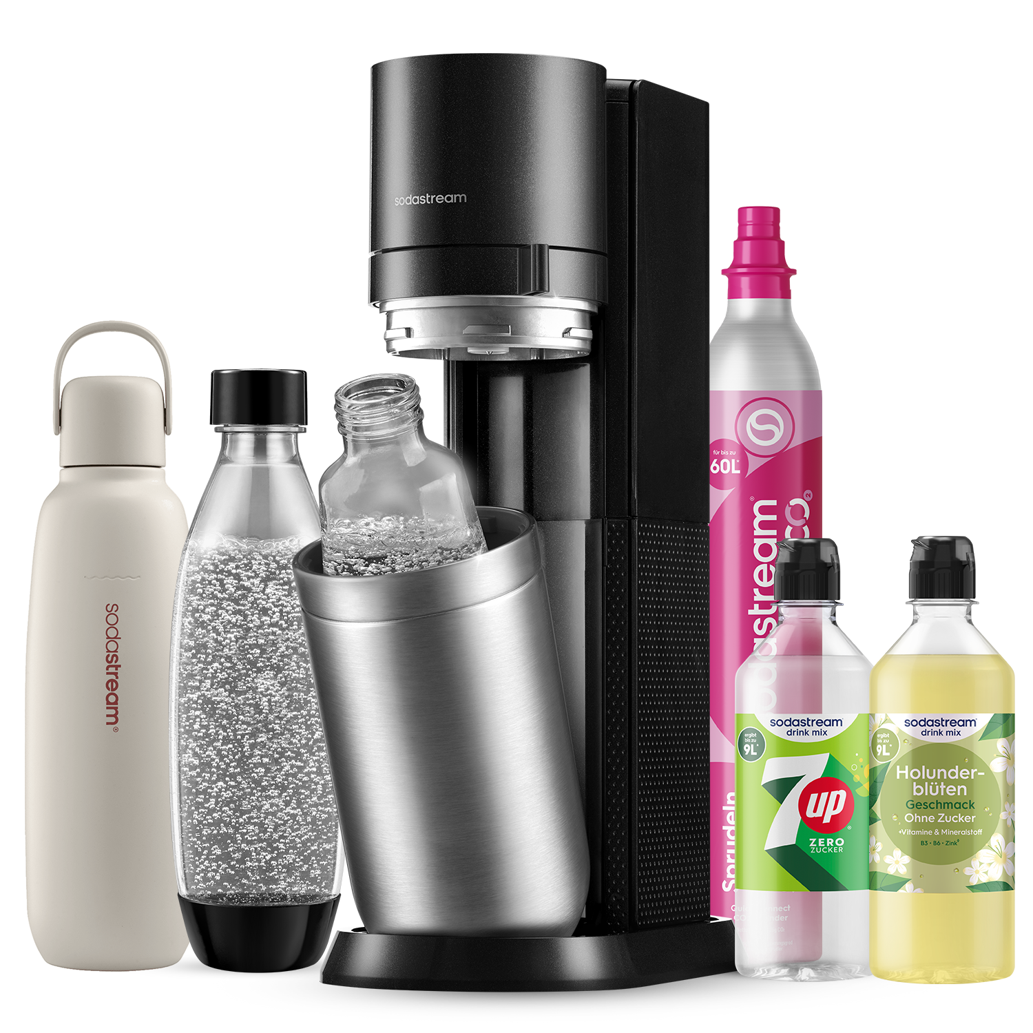 DUO Titan Wassersprudler Bundle Titan (Sand) Allround + Sirup