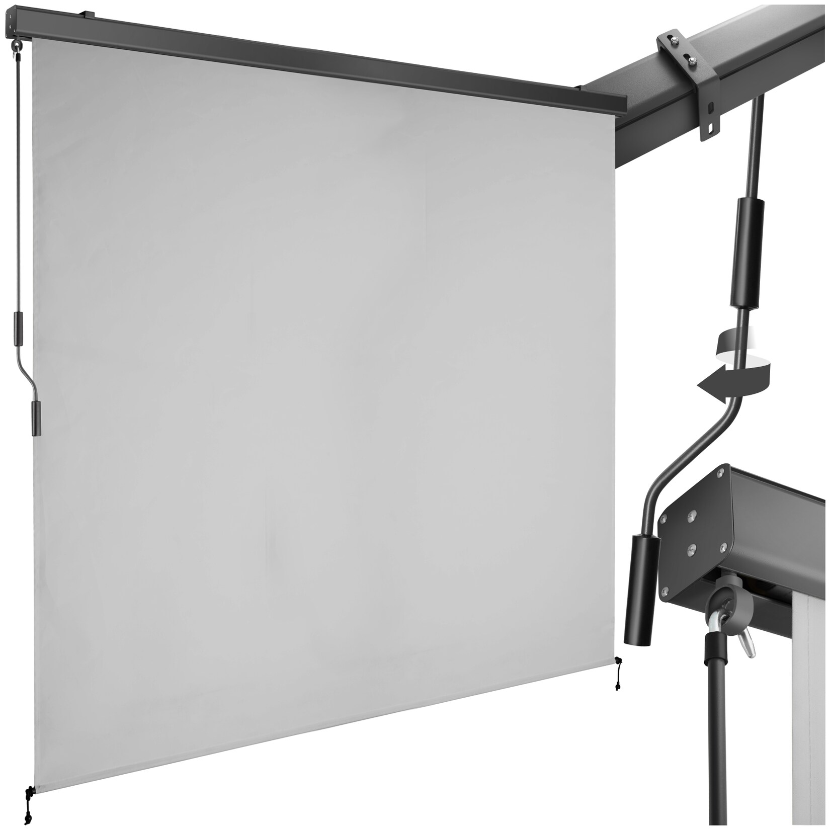 tectake® Senkrechtmarkise, verschiedene Größen, pulverbeschichtetes Aluminiumgehäuse, inkl. Wandhaltern