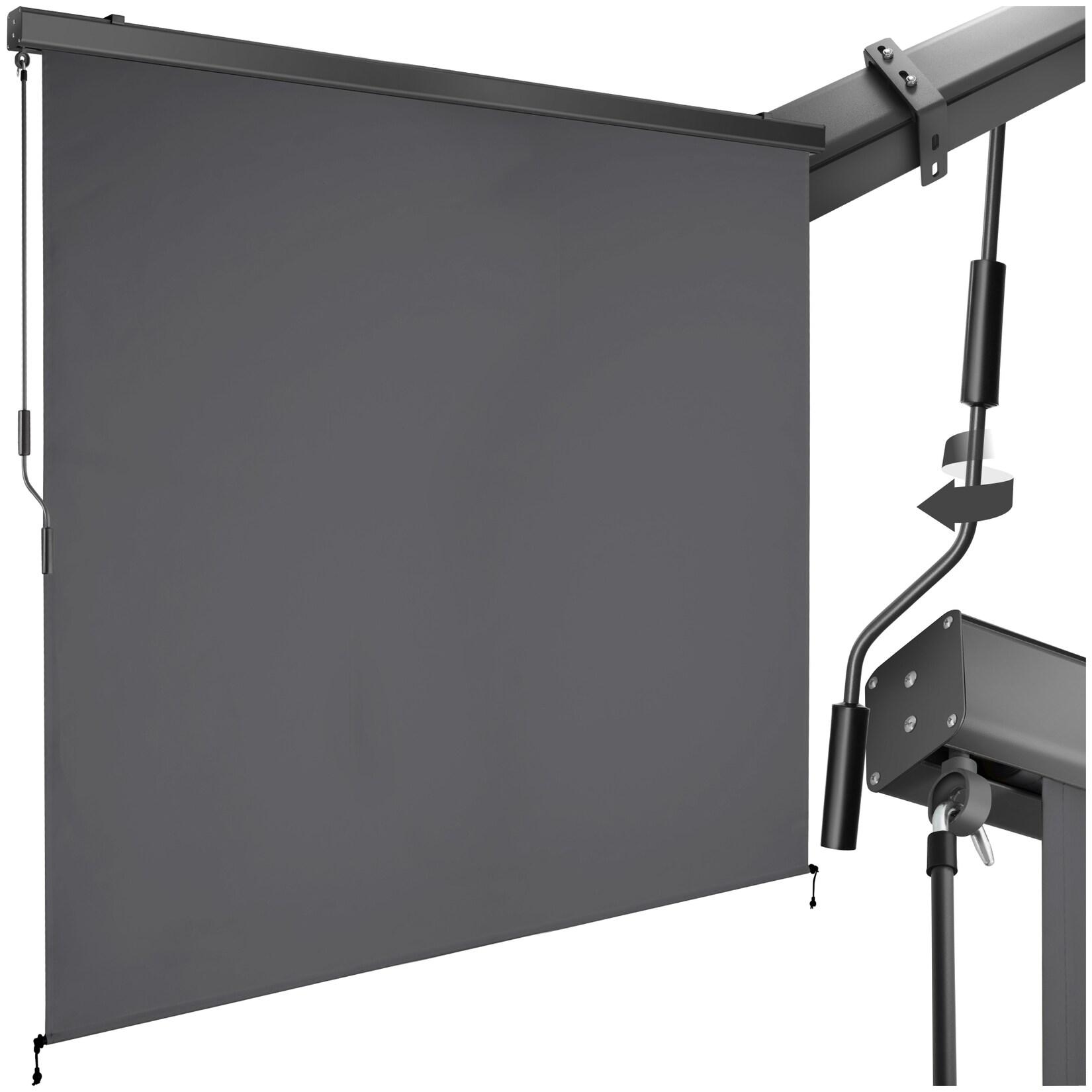 tectake® Senkrechtmarkise, verschiedene Größen, pulverbeschichtetes Aluminiumgehäuse, inkl. Wandhaltern