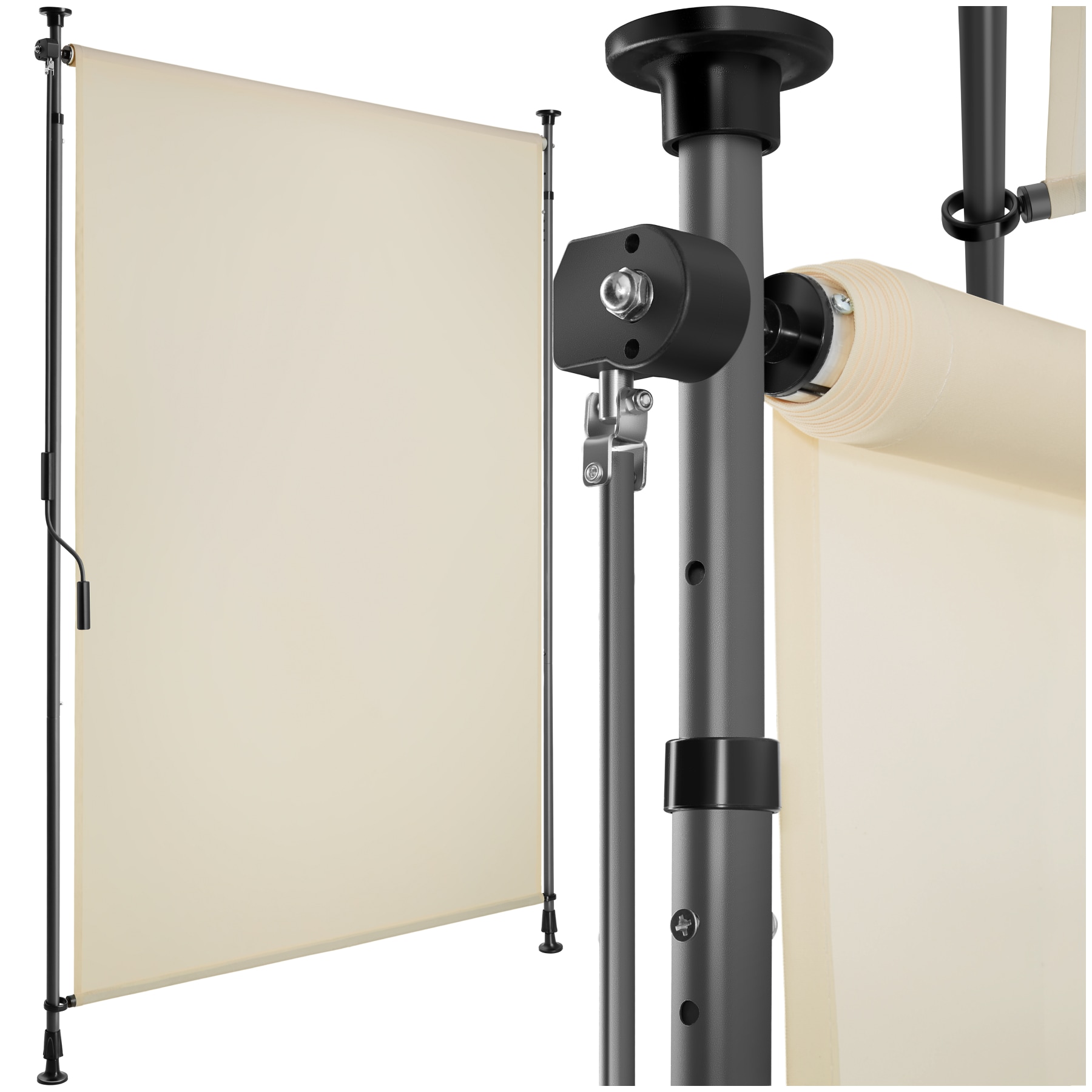 tectake&reg; Klemmmarkise, verschiedene Gr&ouml;&szlig;en, h&ouml;henverstellbar, leichtg&auml;ngige Handkurbel 