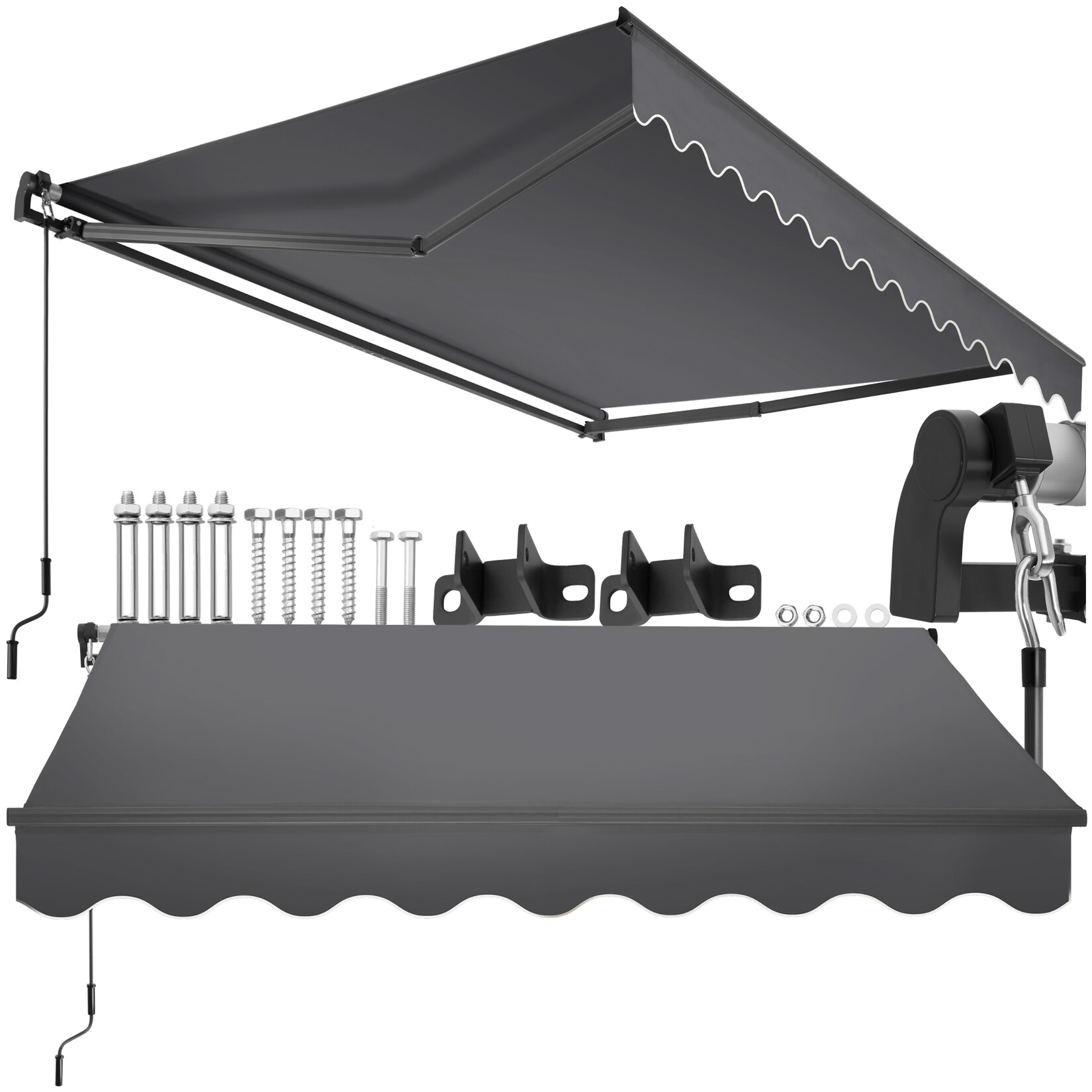 tectake® Gelenkarmmarkise, verschiedene Größen, stabile Gelenkarme, inkl. Wandhalterung