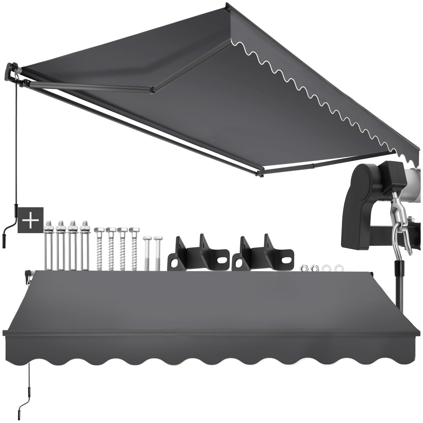tectake® Gelenkarmmarkise, verschiedene Größen, stabile Gelenkarme, inkl. Wandhalterung