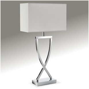 tectake® Tischleuchte, modernes Design, blendfreies Licht, Kippschalter am Kabel, 27 x 12 x 51,5 cm 