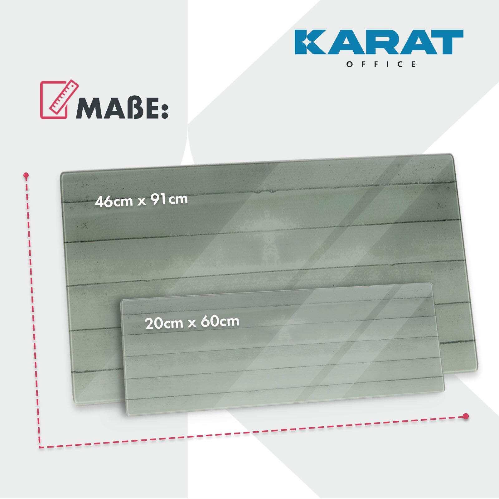 Karat office Design-Glas-Memoboard Wood Holzoptik