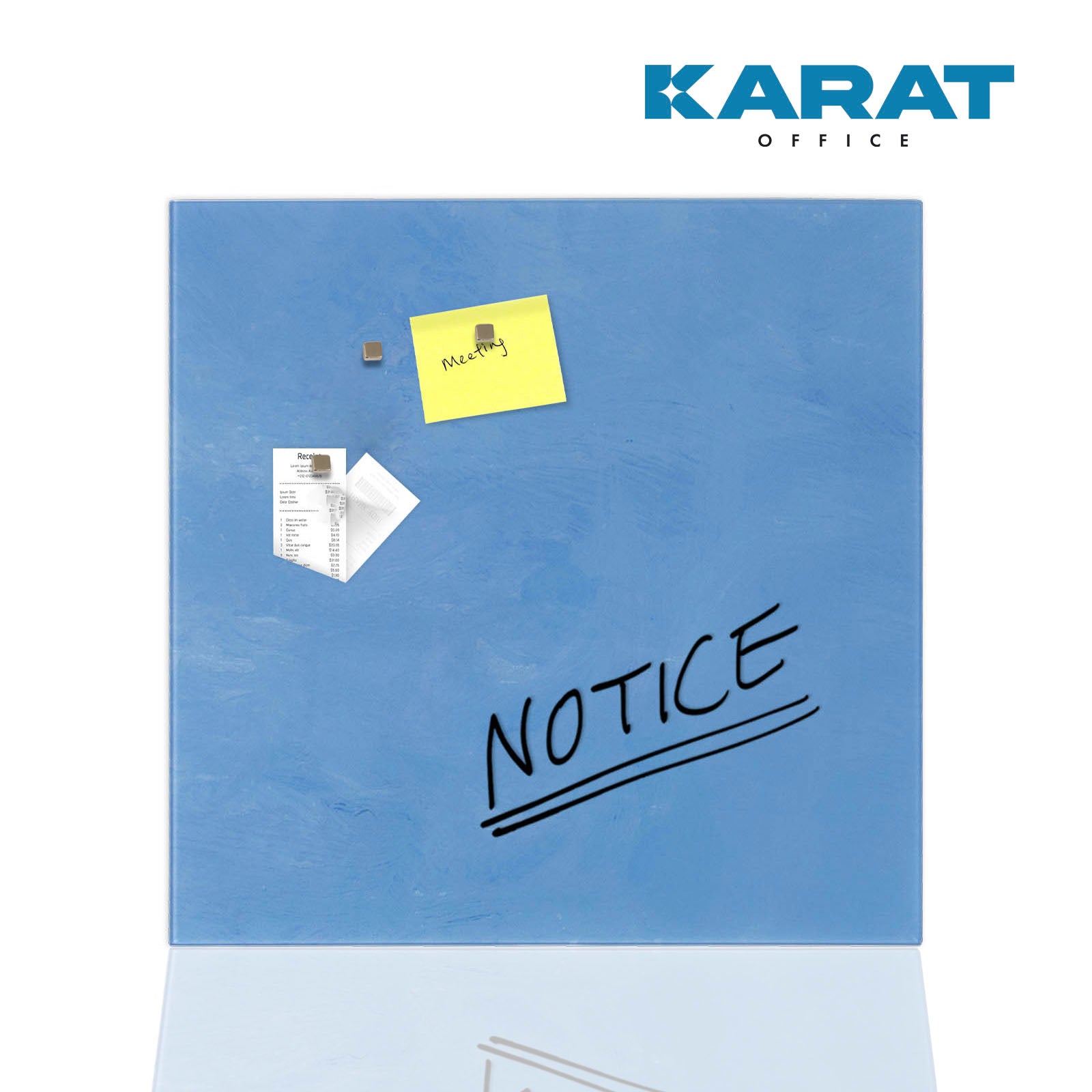 Karat office Design-Glas-Memoboard | Print | Blau 