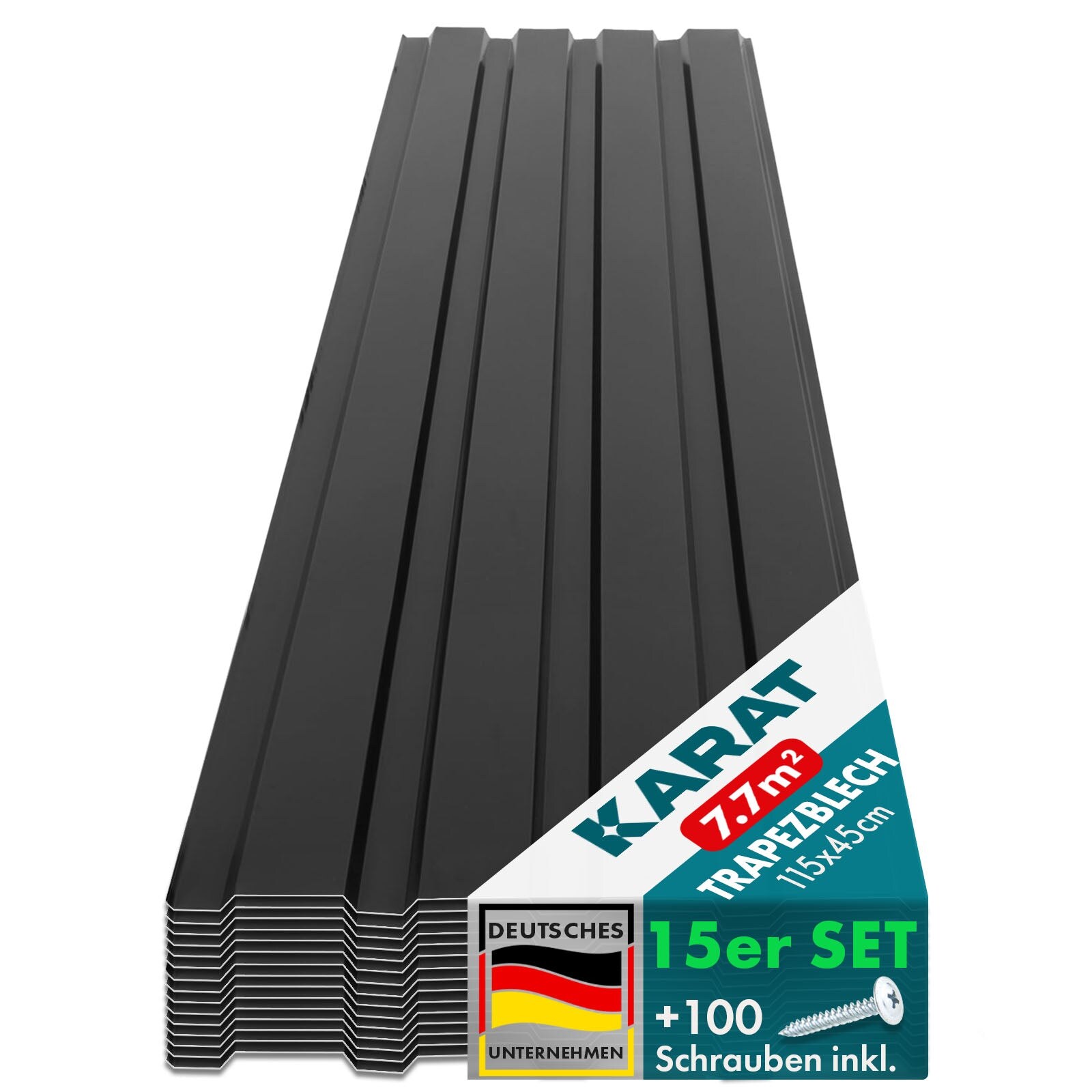 Trapezblech Wand- & Dachverkleidung   Profilblech   Schwarz