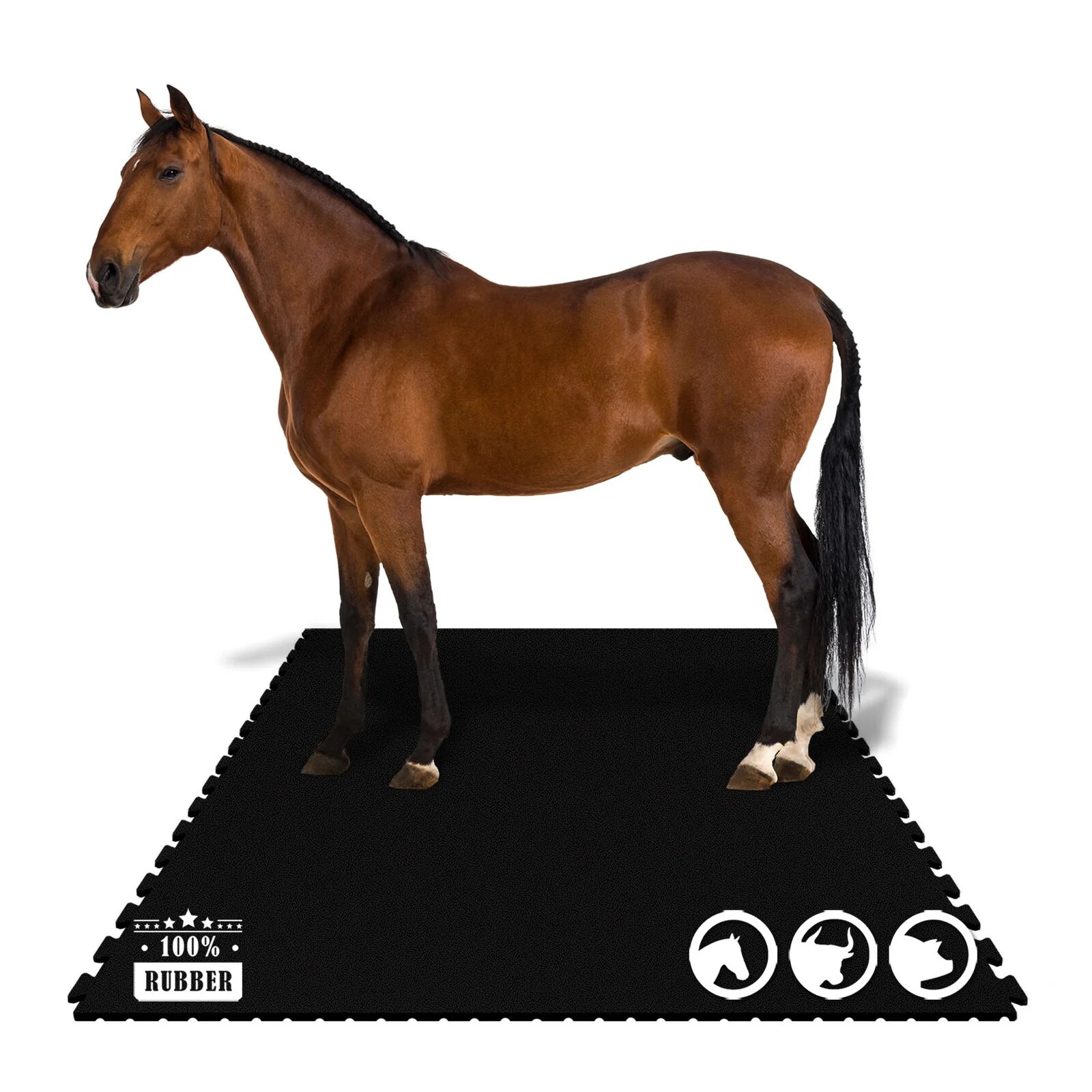 Puzzle-Stallmatte aus Gummi Pontiac   Stallboden   122 x 182 cm