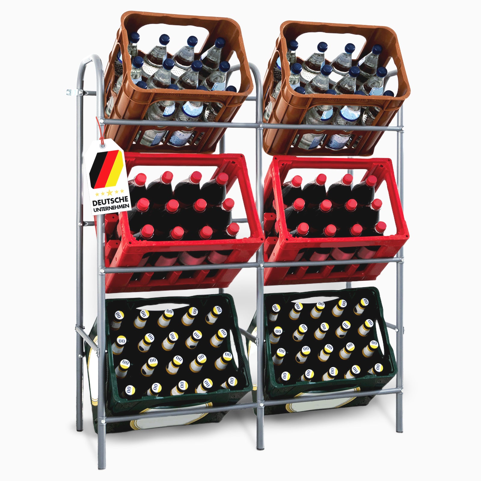 Karat Flaschenkastenst&auml;nder Rocket | Grau | 96 x 32,5 x 115,5 cm 